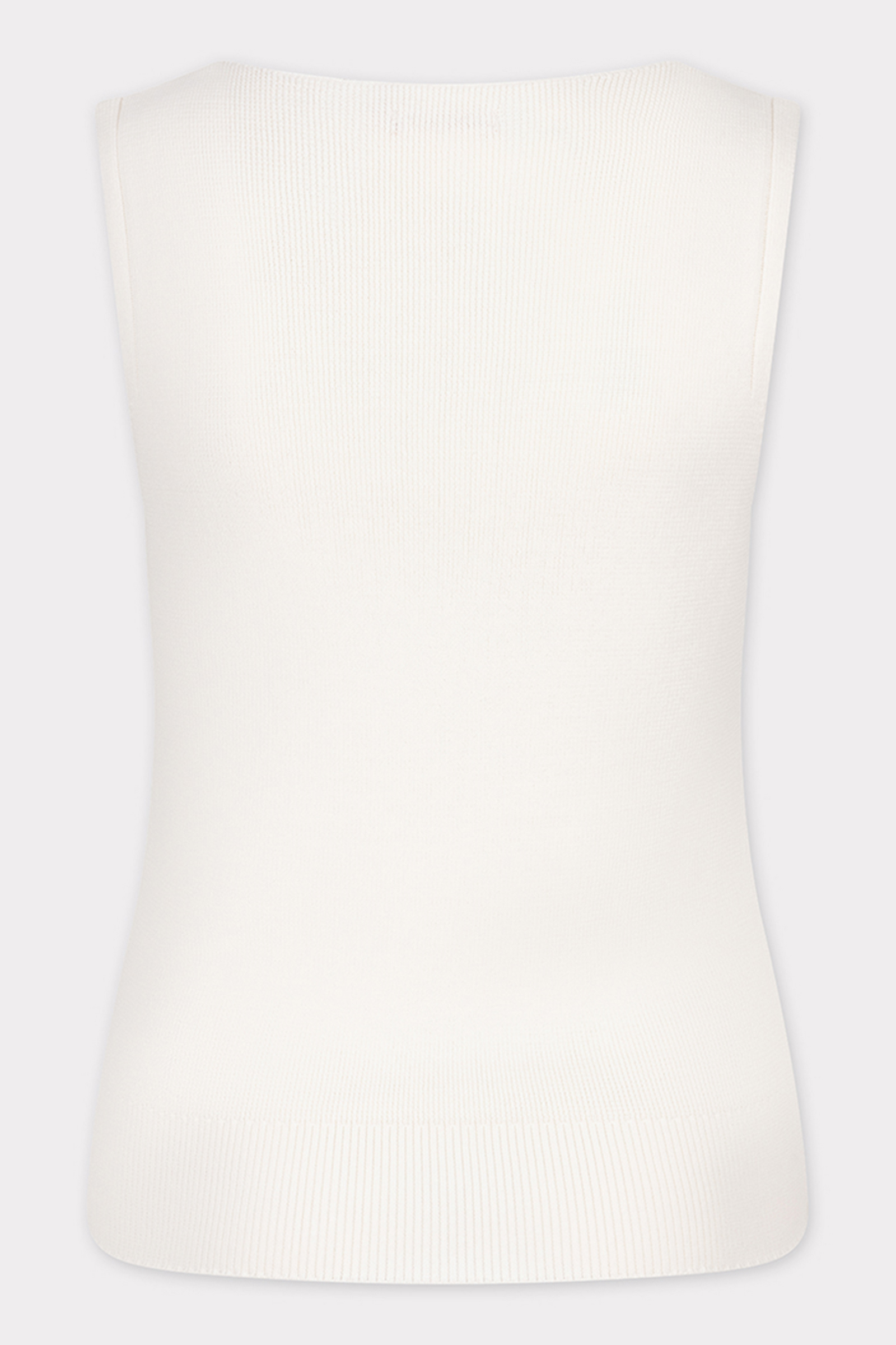 Esqualo Top rib V-neck Ecru-1 3