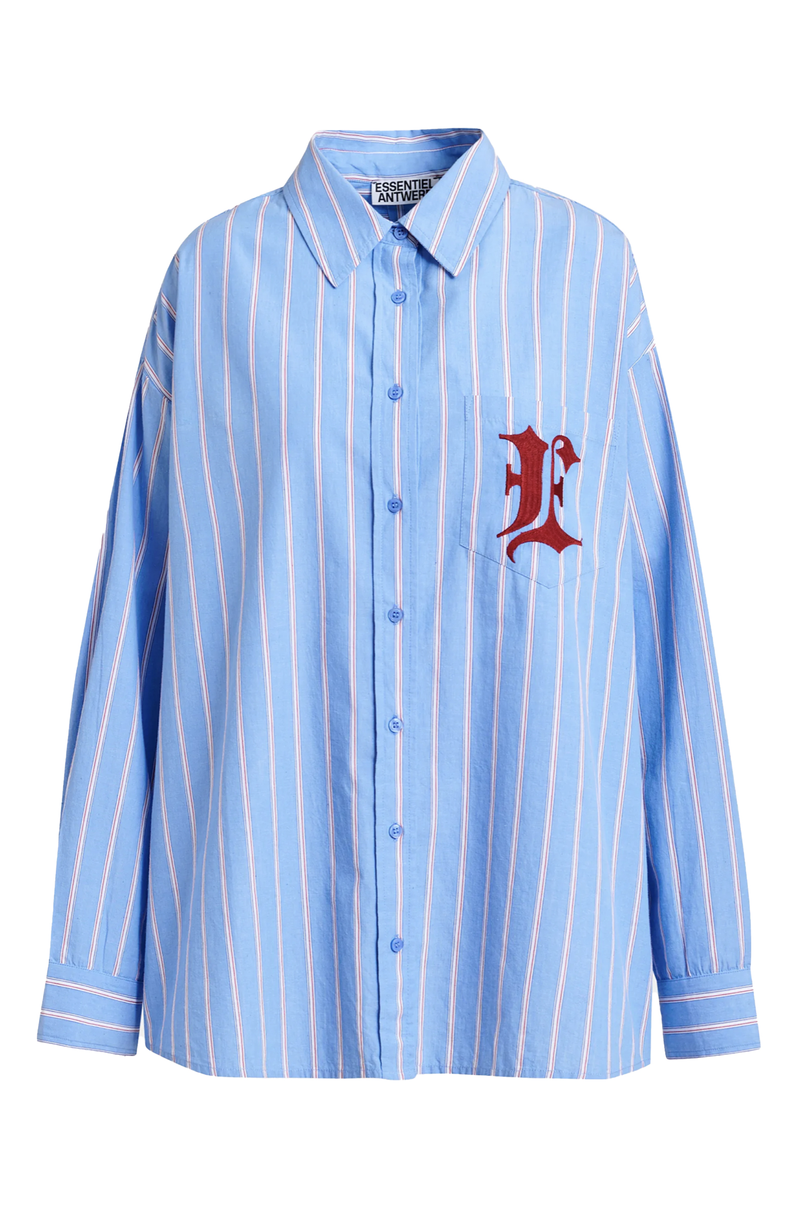 Dames blouse lange mouw blauw