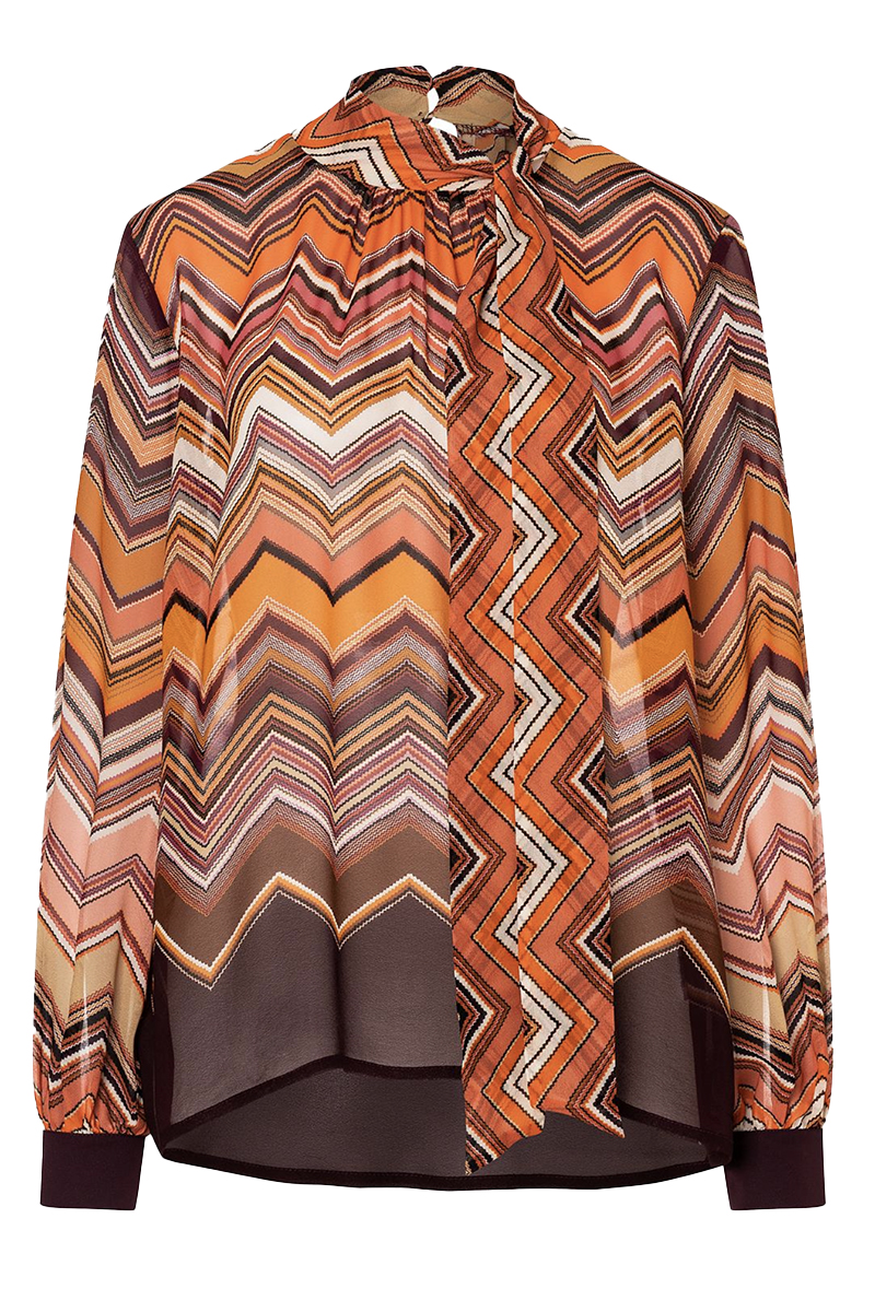 Dames blouse lange mouw oranje