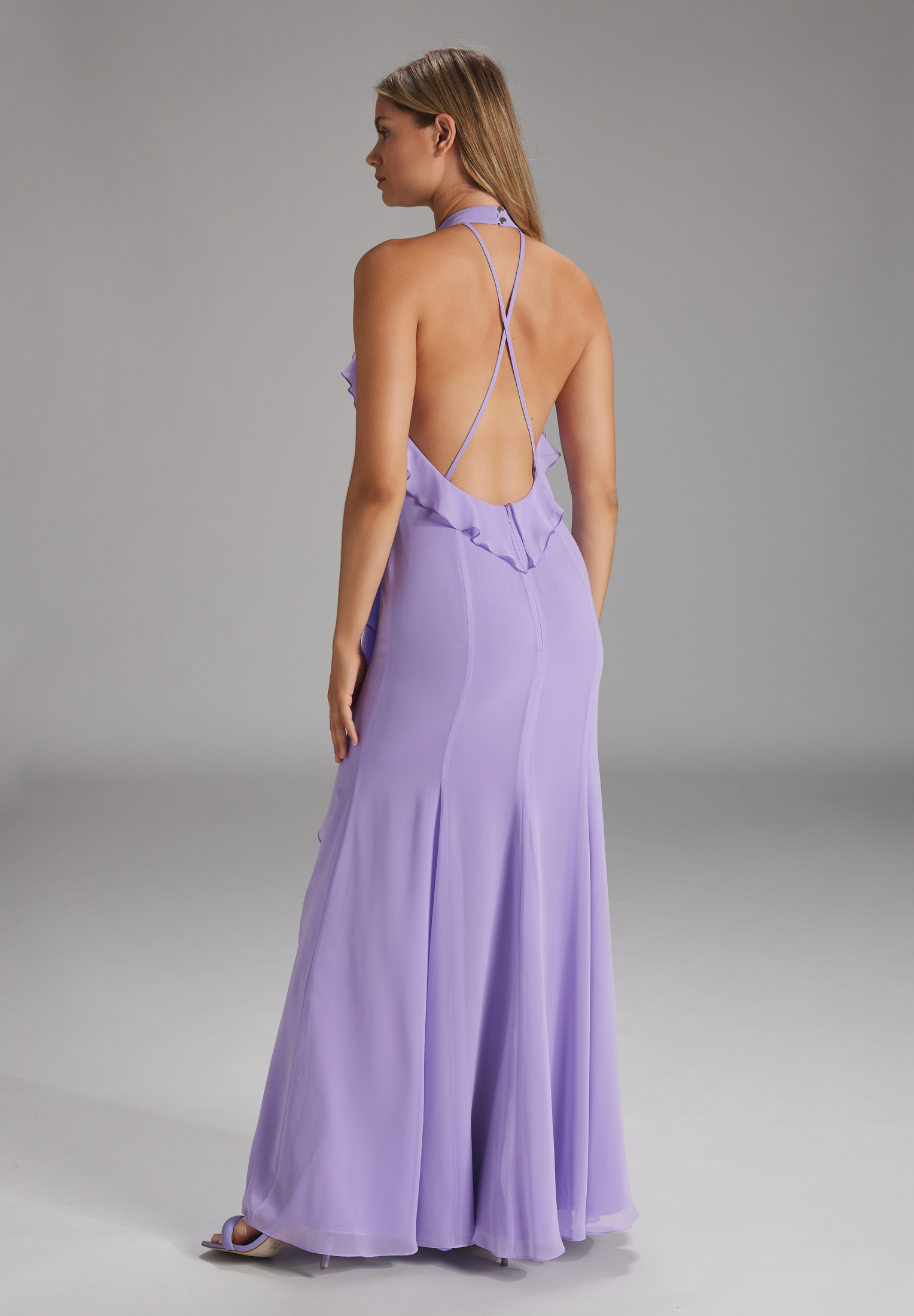 Swing Rüschenkleid aus nachhaltigem Chiff fashion lilac 5