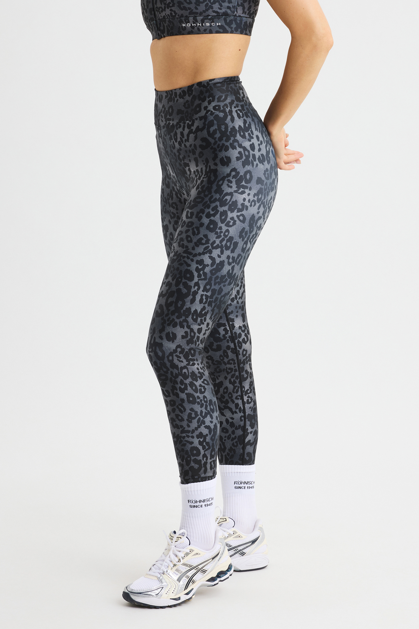 Fitness dames tight lang grijs