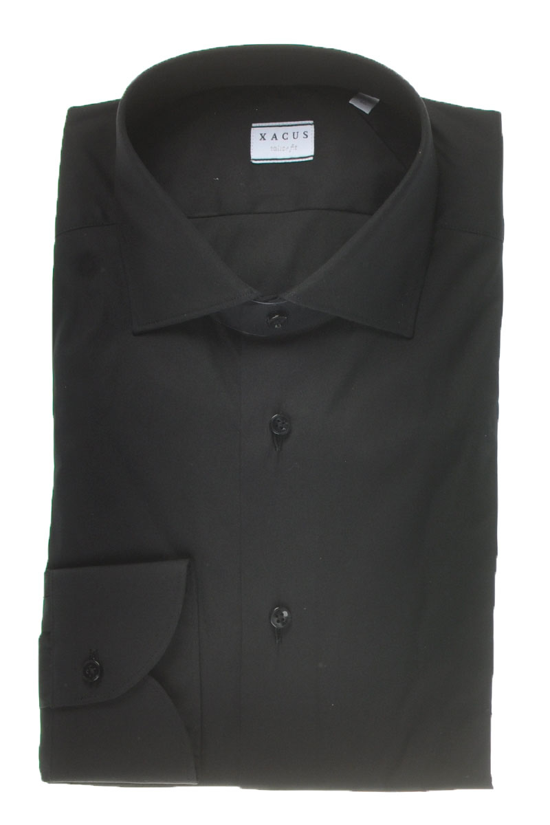 Heren overhemd lm casual zwart