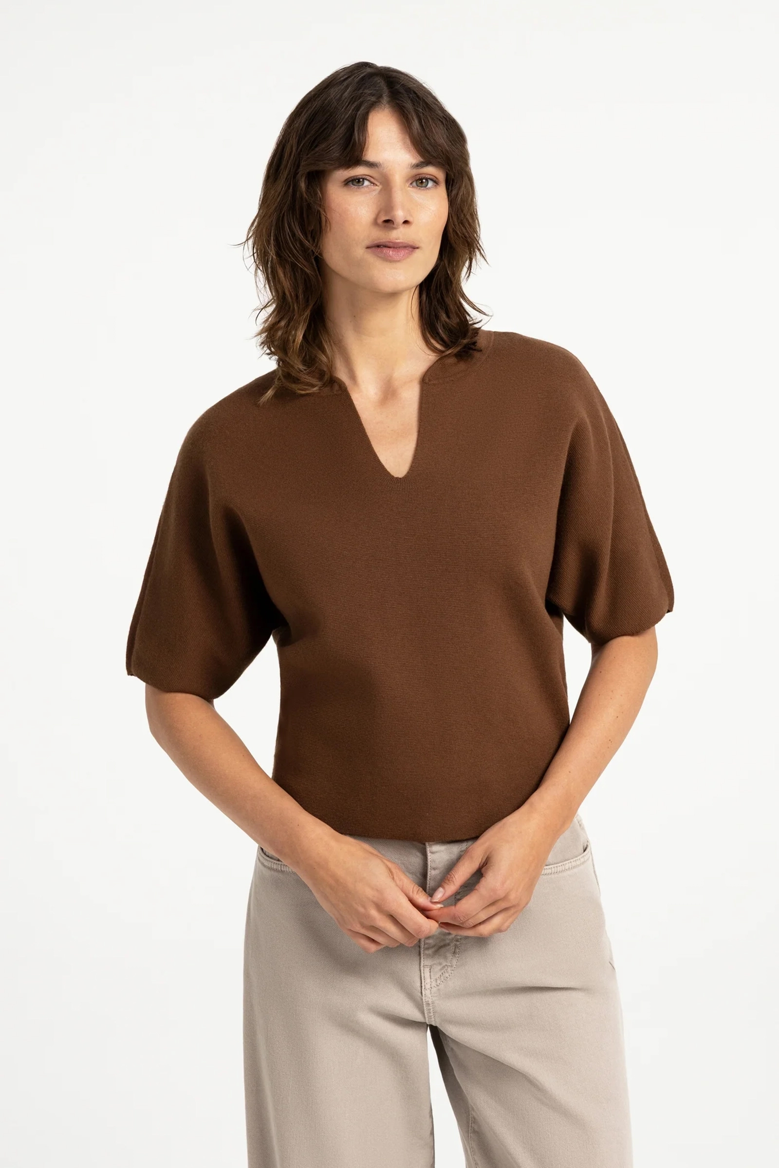Dames sweater bruin