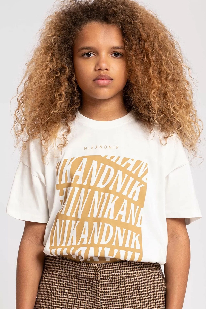 Meisjes t-shirt korte mouw ecru