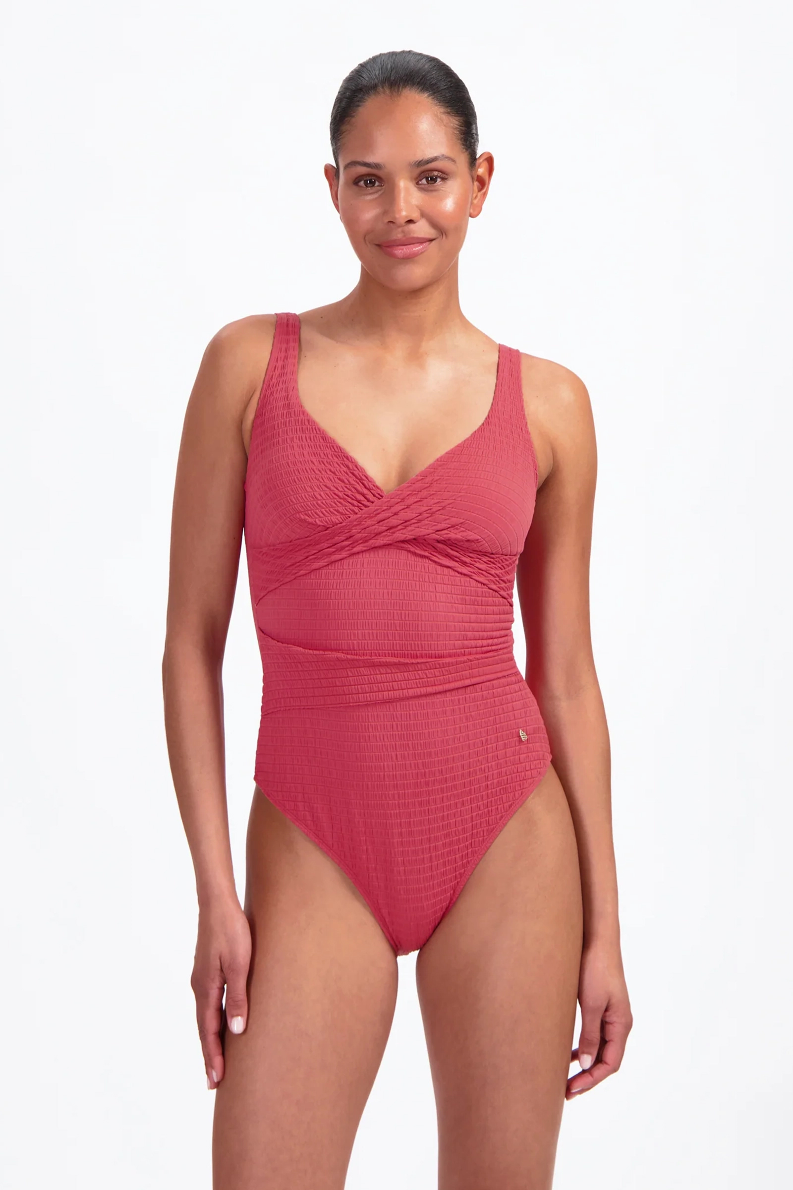 Bad/beach dames badpak modecup rood