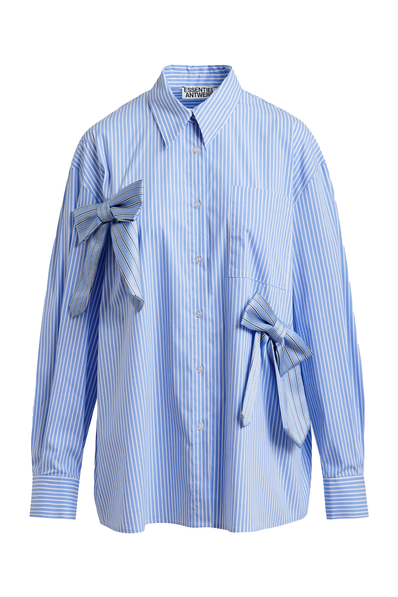 Dames blouse lange mouw blauw