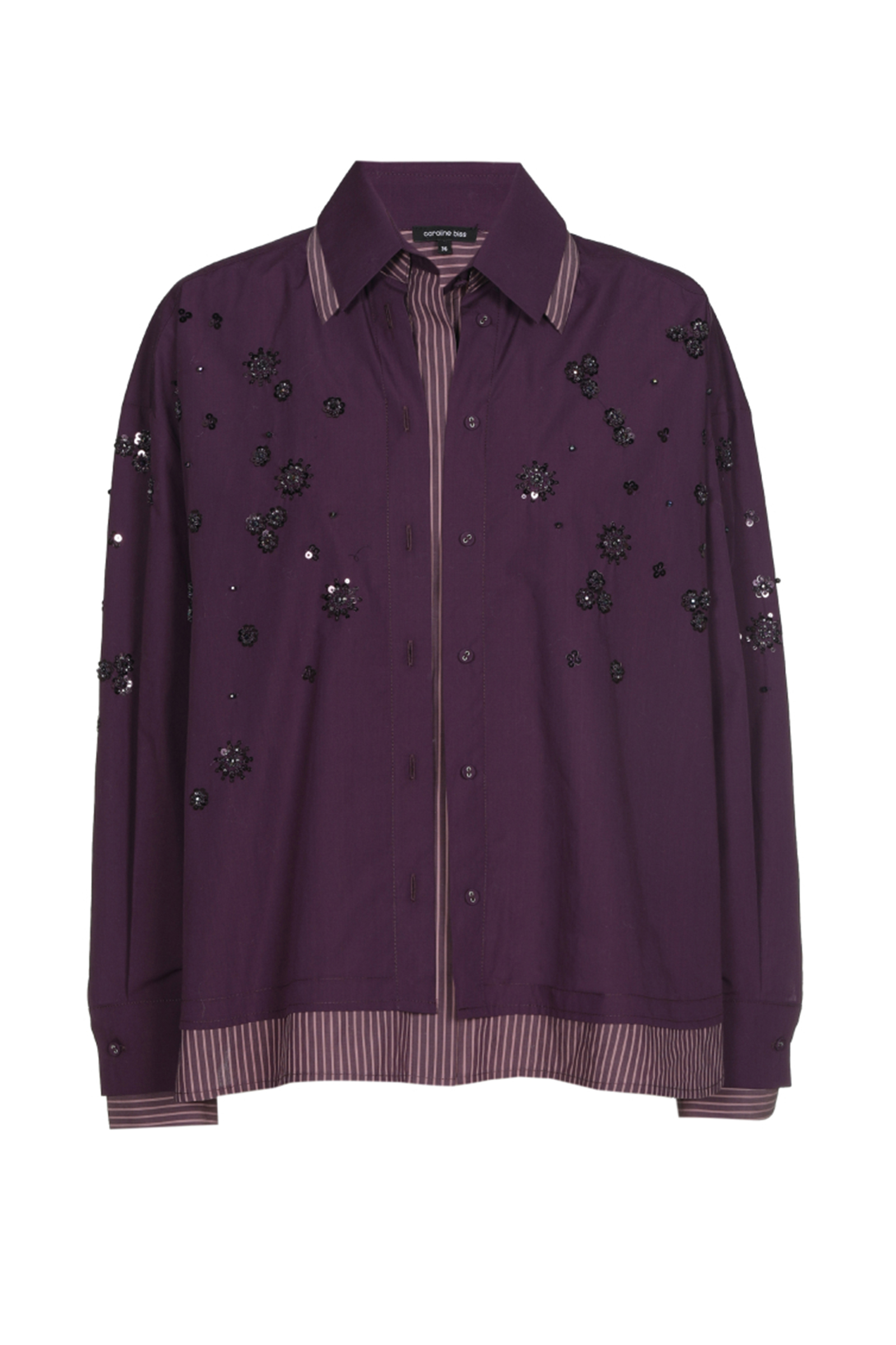 Dames blouse lange mouw paars
