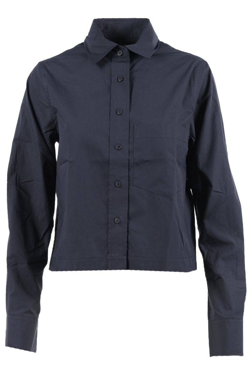 Closed Cropped Classic Shirt Blauw-1 1