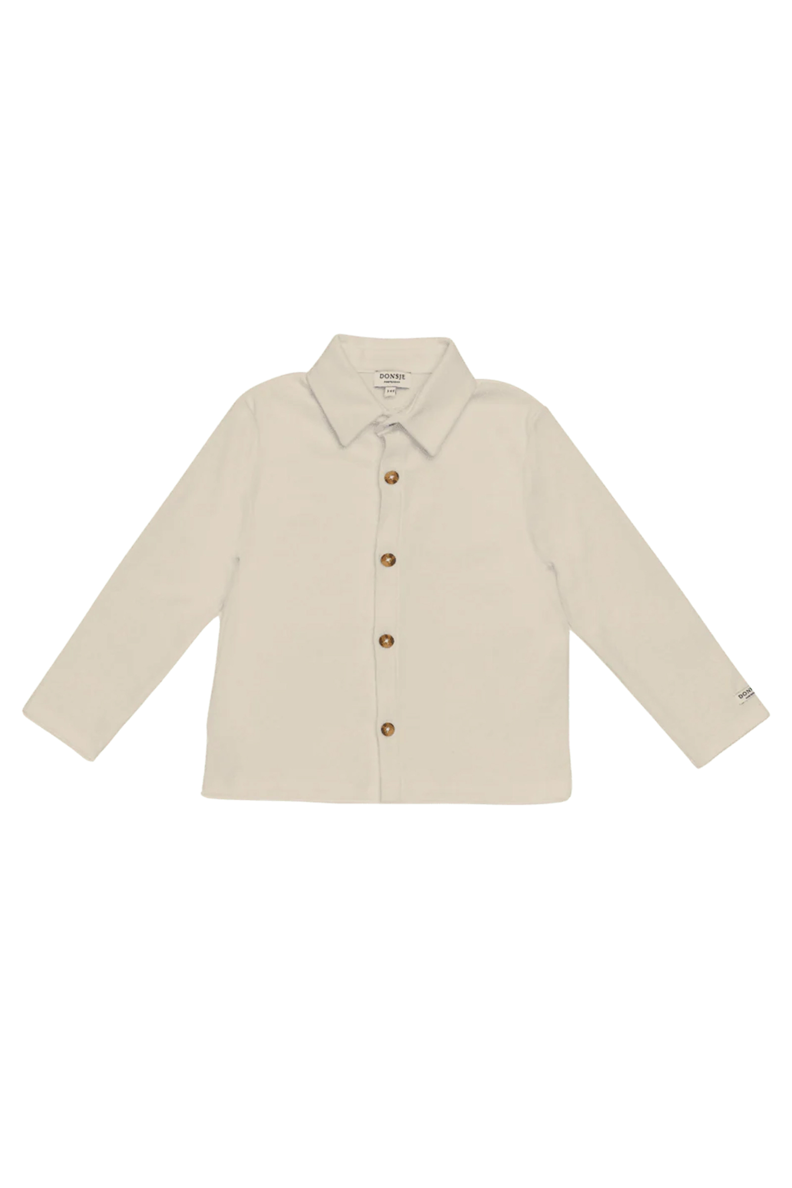 Baby blouse/overhemd bruin