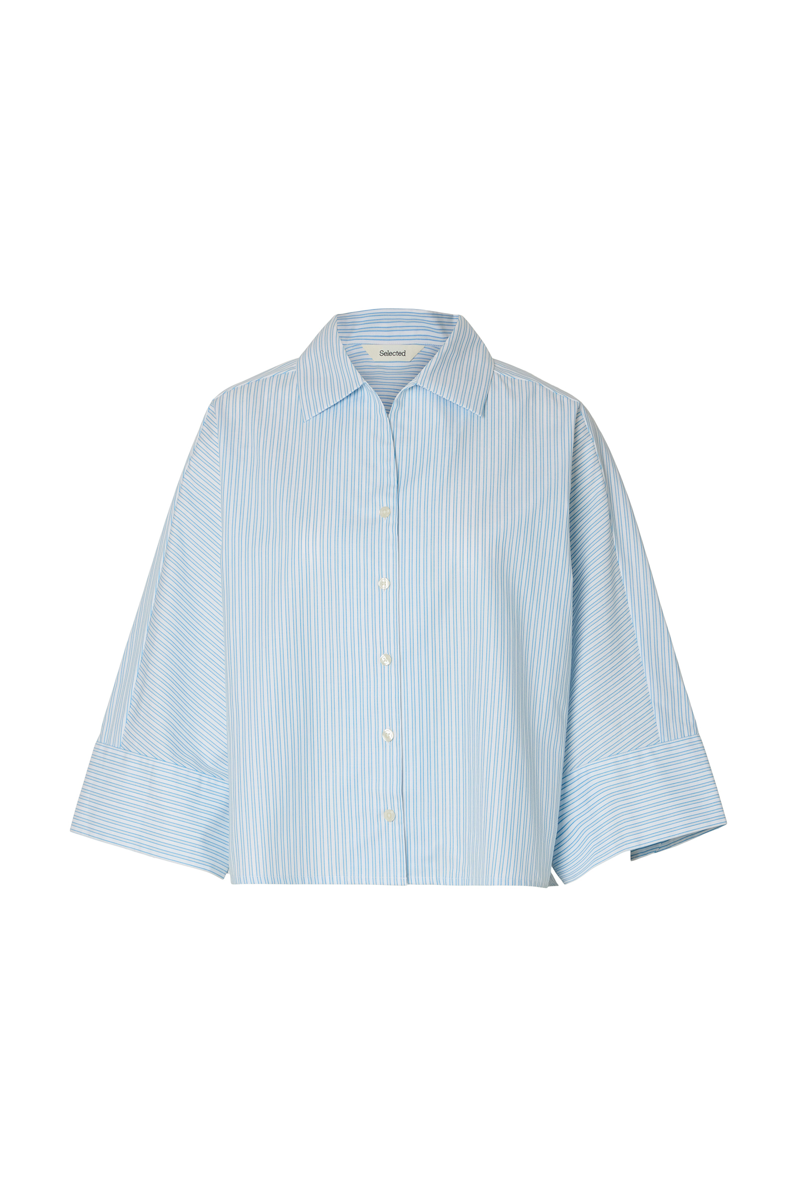 Dames blouse lange mouw blauw