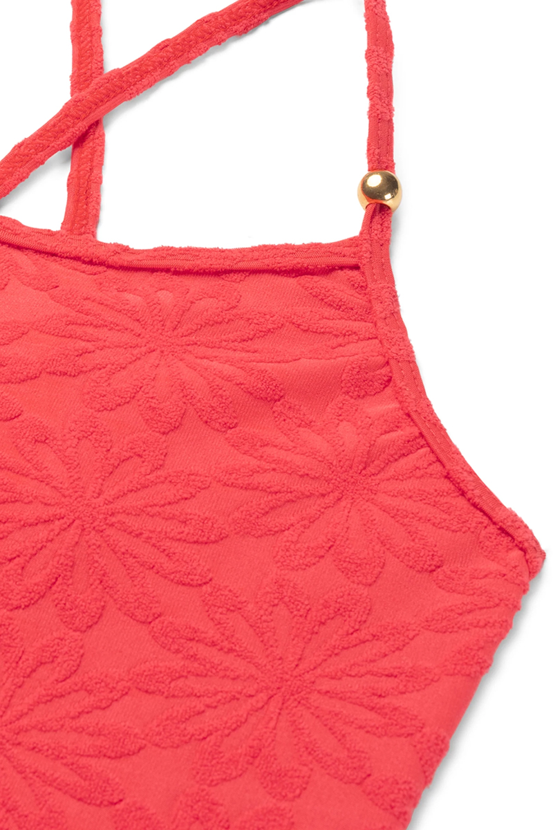 Bad/beach meisjes badpak mode rood