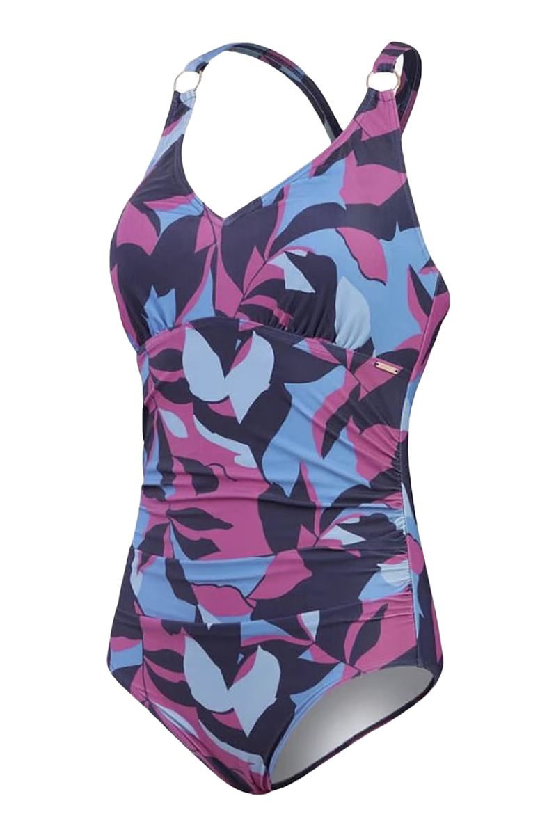 Speedo Eco Print V Neck 1p Blu/pin Blauw-Multicolour 1