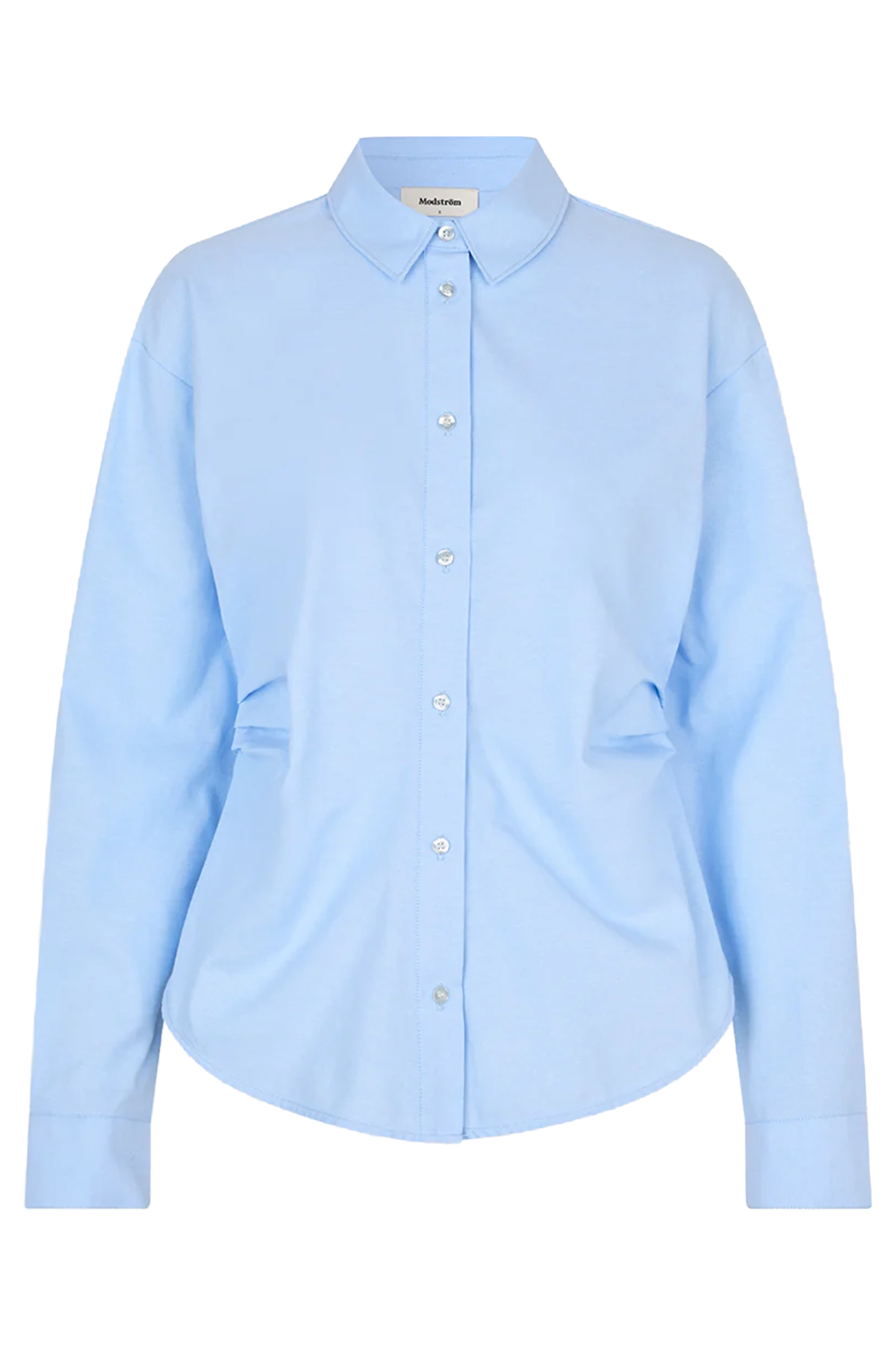 Dames blouse lange mouw blauw