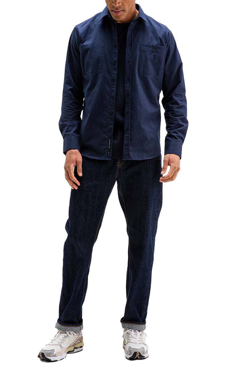 Heren overhemd lm casual blauw
