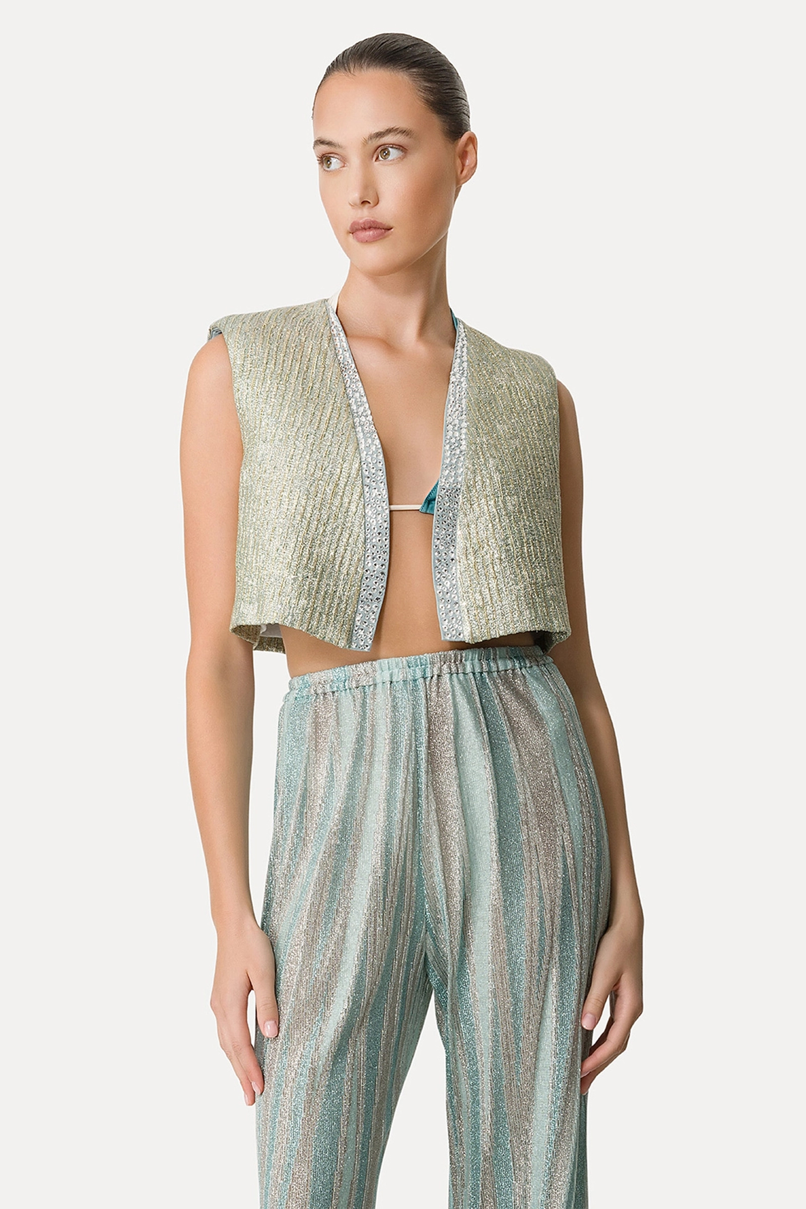 Forte Forte Twinkle lurex jacquard vest Goud-1 2