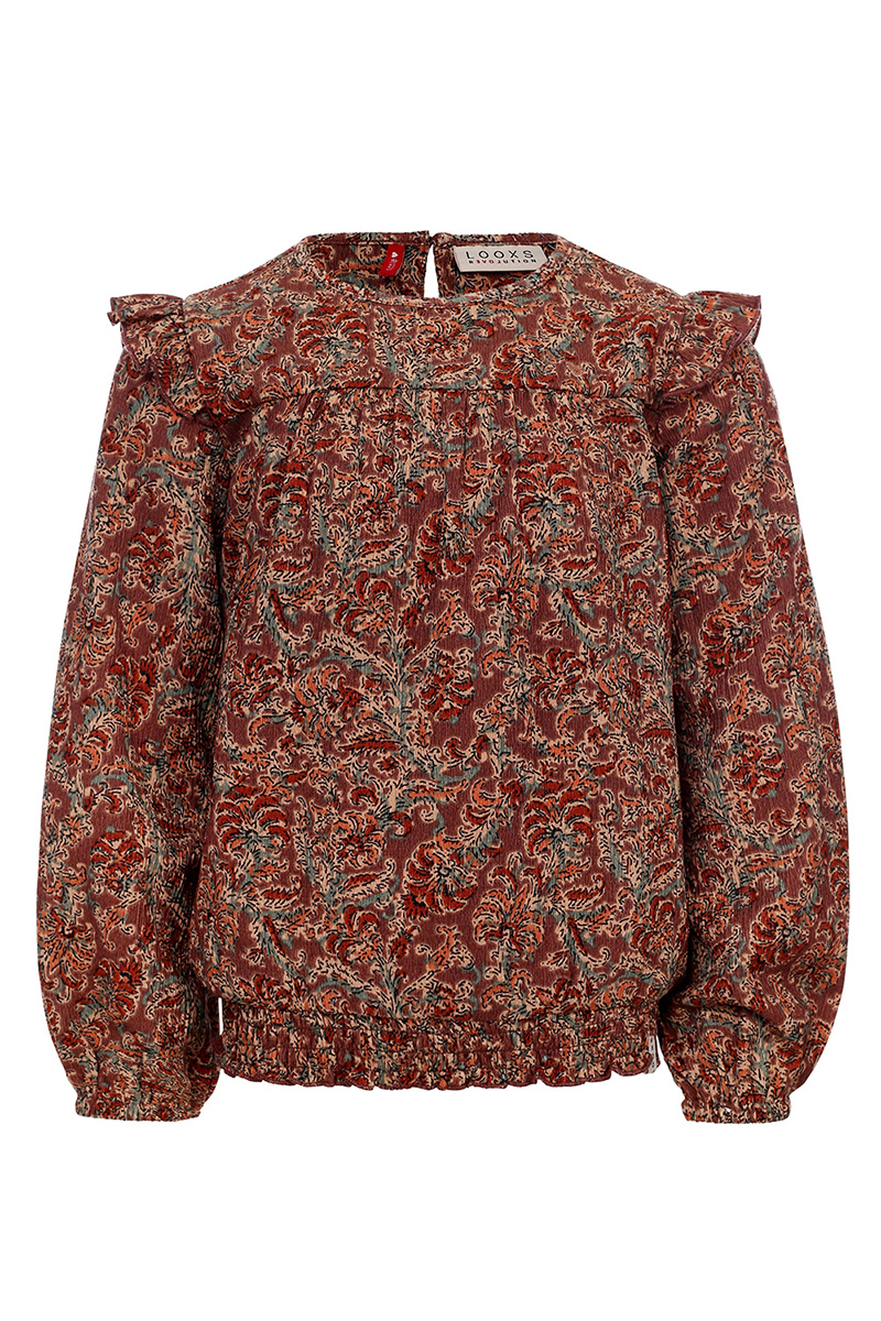 LOOXS LITTLE little crinkle top bruin/beige-1 1