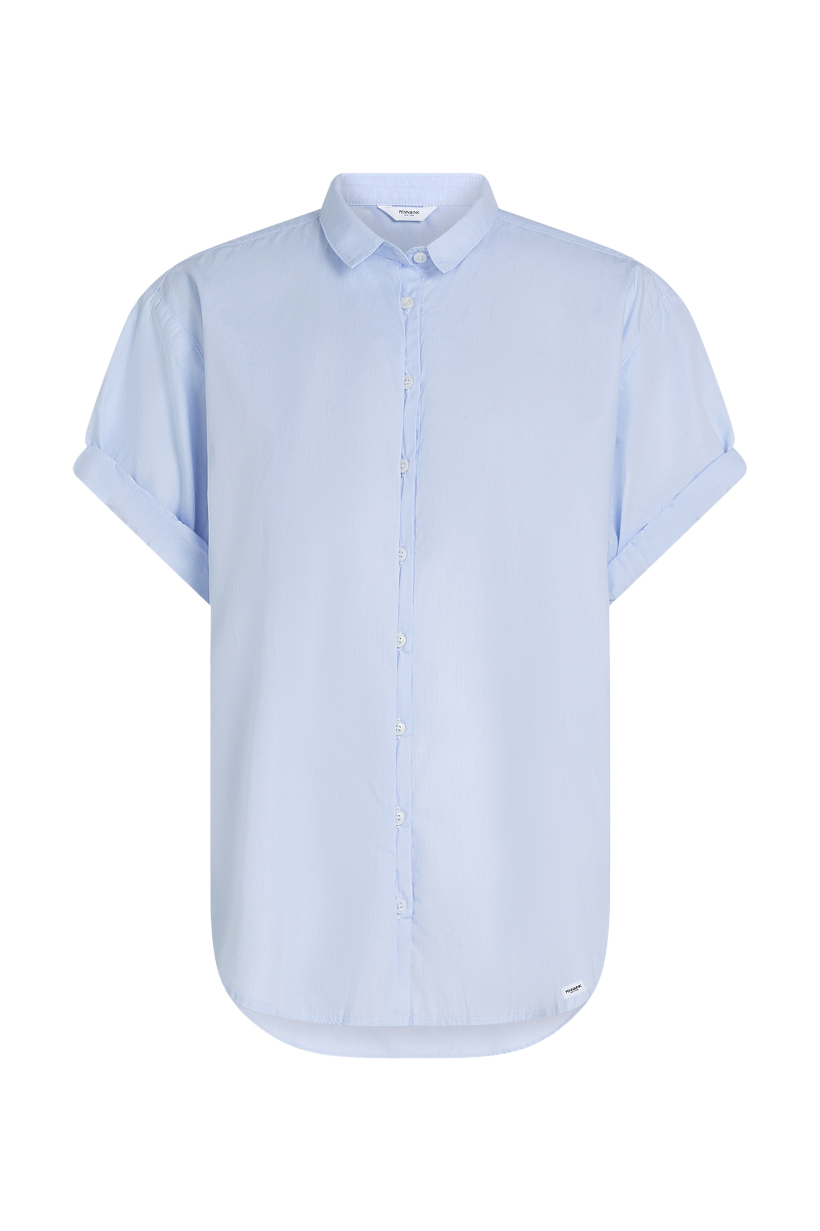 Dames blouse korte mouw blauw