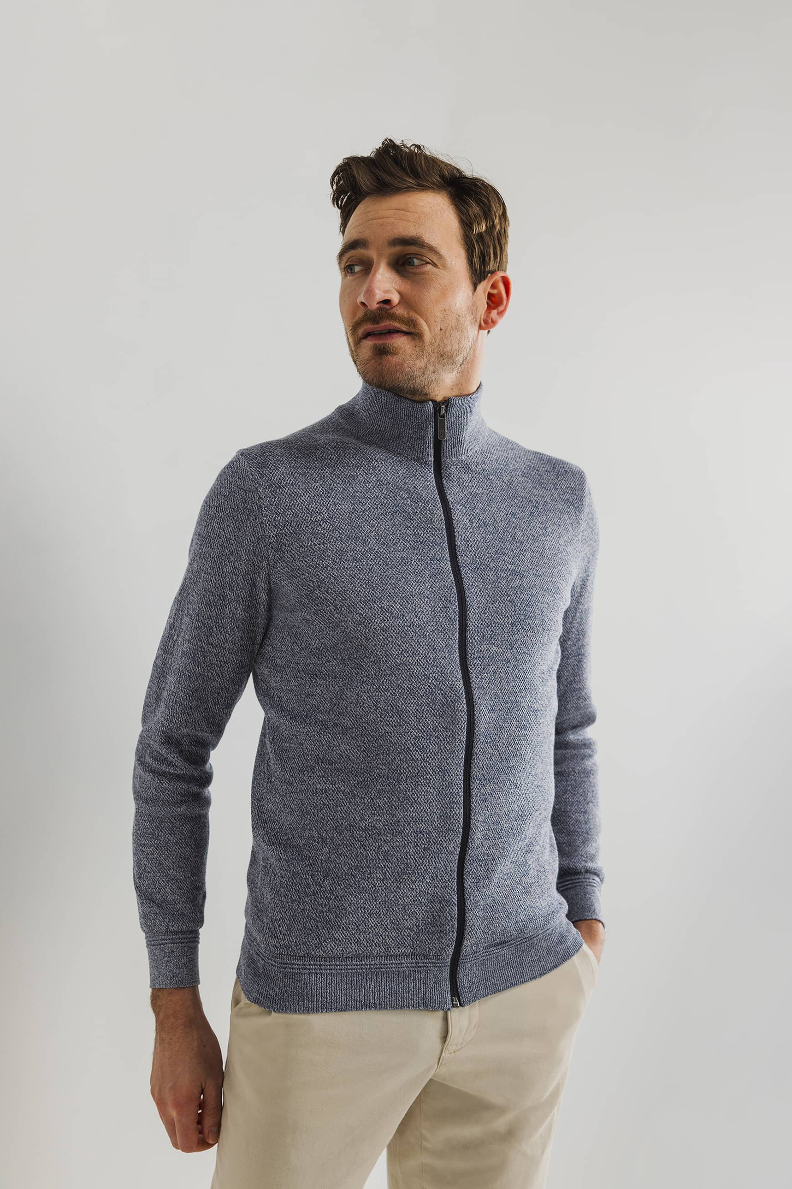 State of Art Cardigan Plain - Mou Blauw-2 2