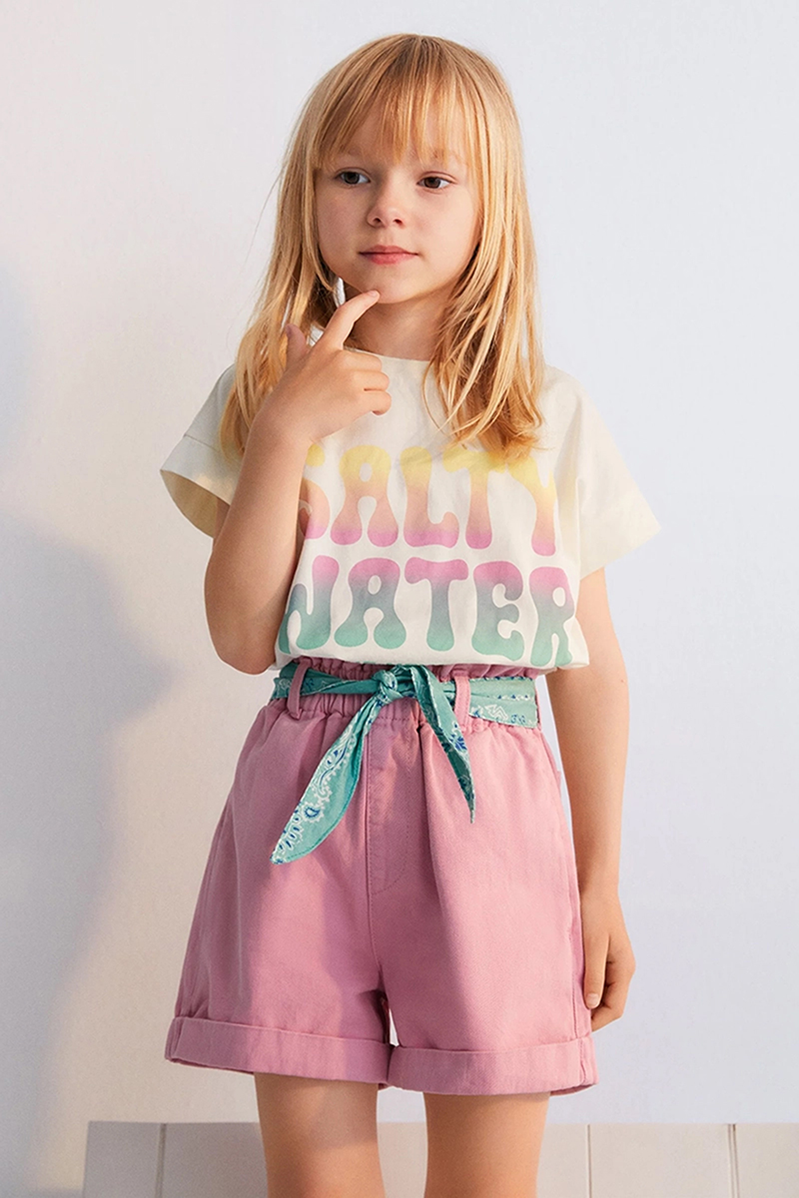 Meisjes short rose