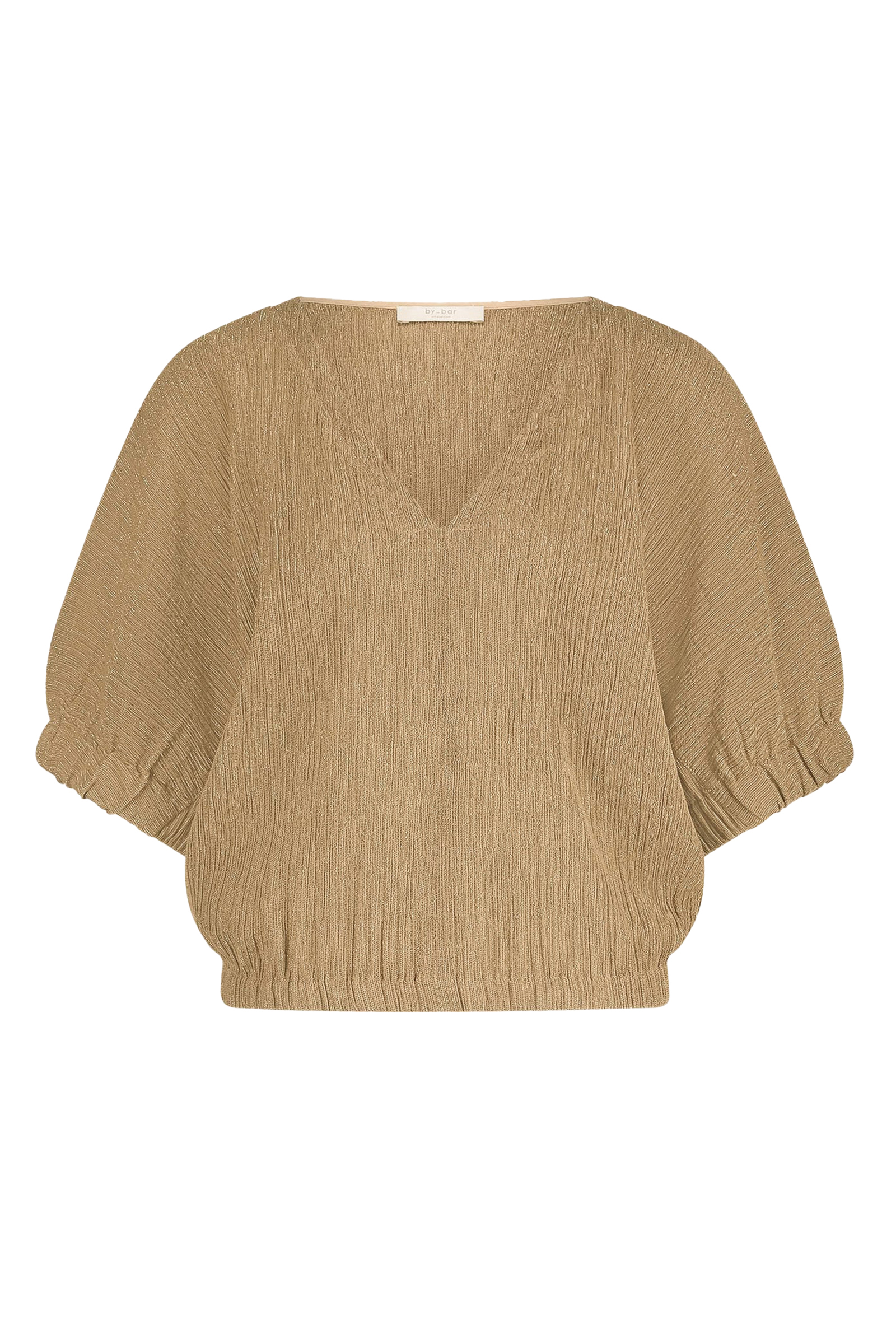 Dames blouse korte mouw goud