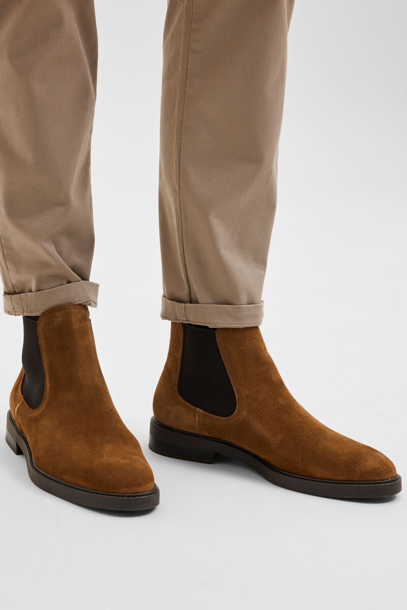 Factureerbaar elke keer parallel Selected SLHBLAKE SUEDE CHELSEA BOOT B NOOS Bruin/beige-1 Voorwinden