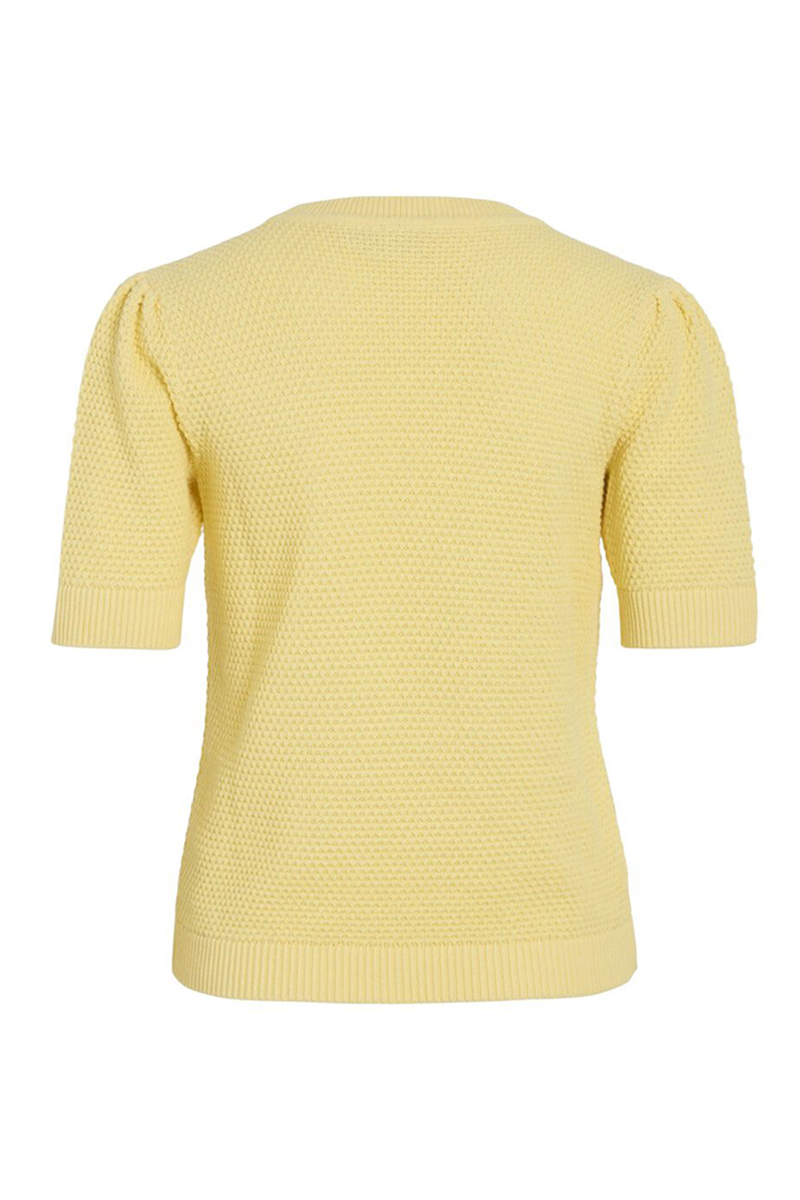 Vila VIDALO O-NECK S/S KNIT TOP - NOOS 198809-Pale Banana 2