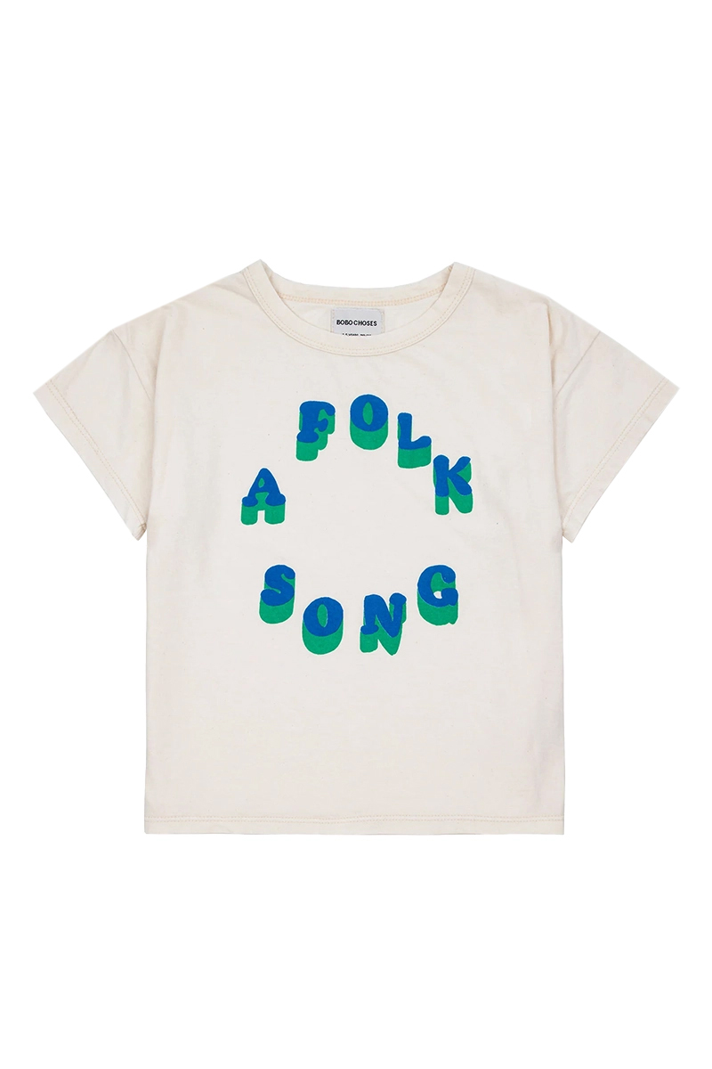 Meisjes t-shirt korte mouw ecru
