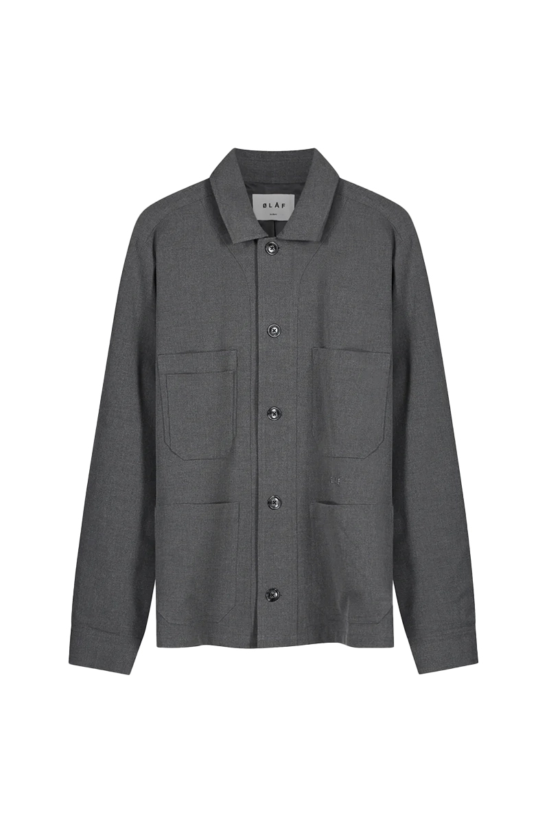Olaf Hussein OLAF WORKWEAR WOOLY BLAZER Grijs-1 1