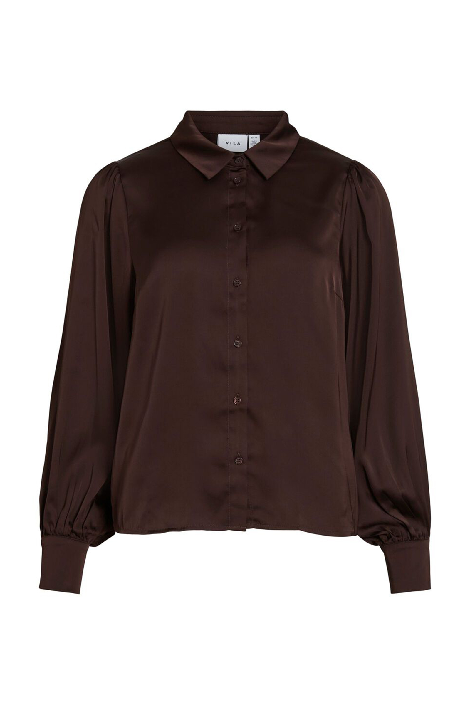 Dames blouse lange mouw bruin