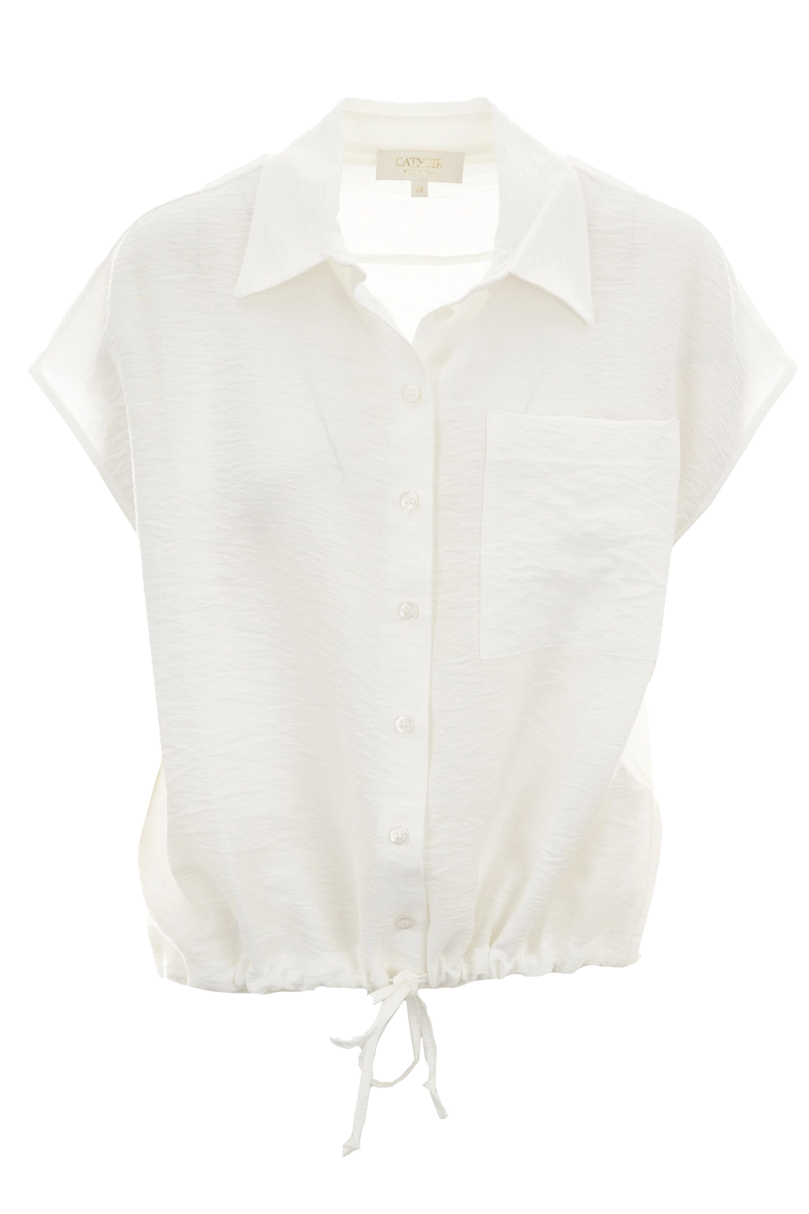 Dames blouse korte mouw wit