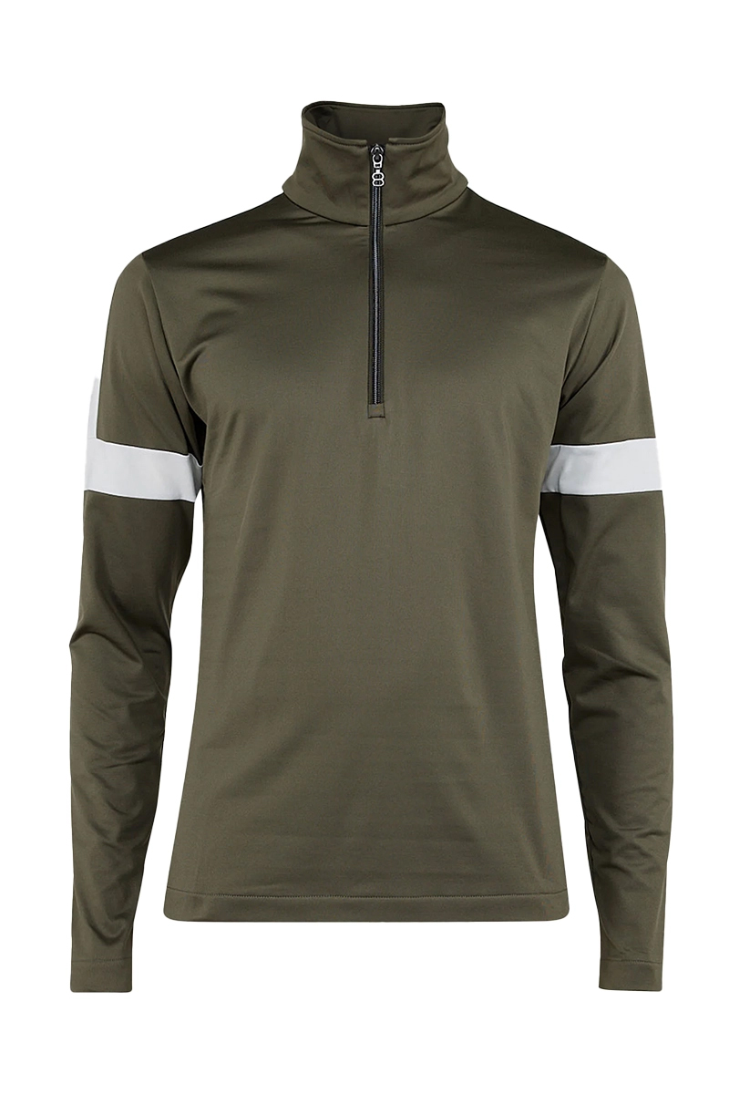 Wintersport heren pully+rits groen