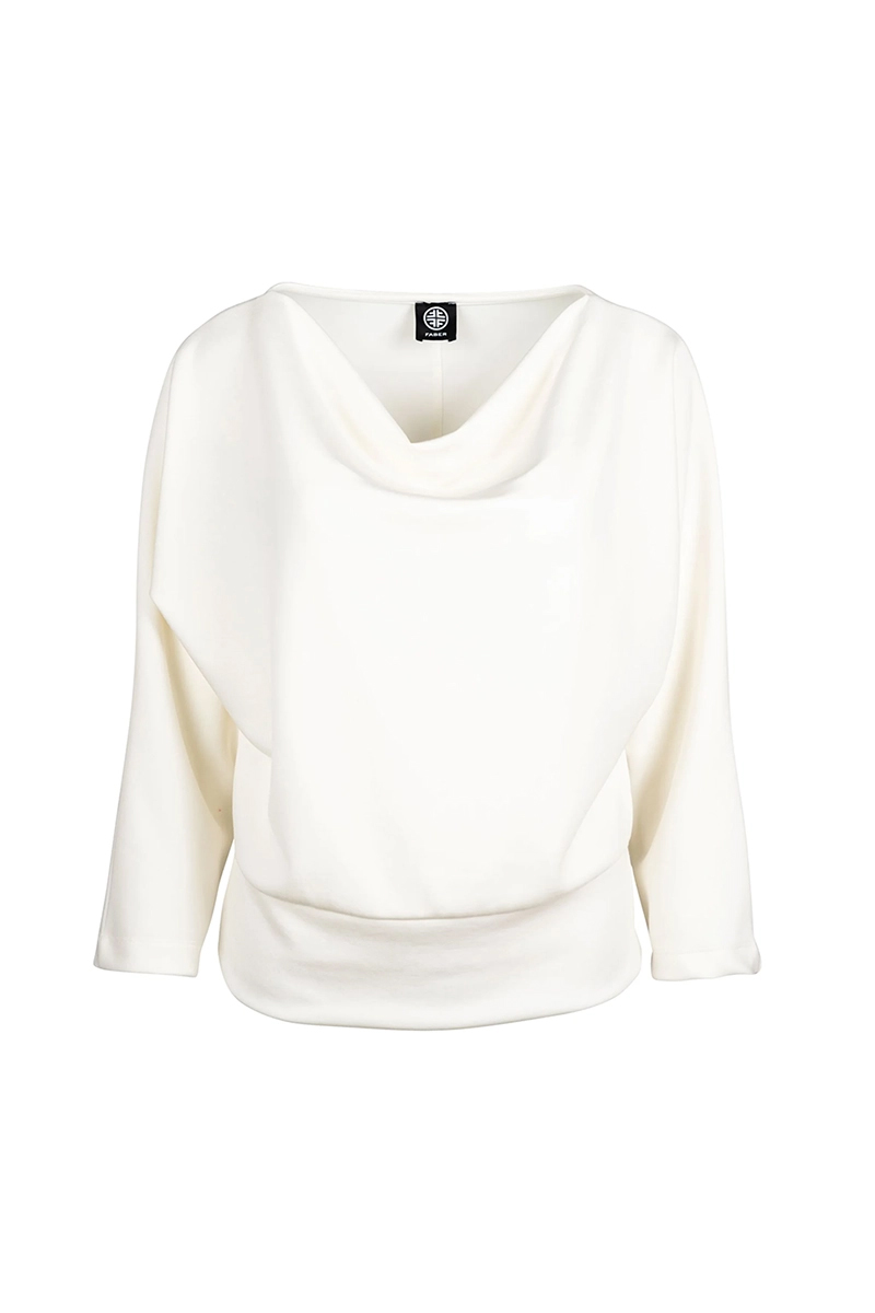 Dames t-shirt lange mouw ecru
