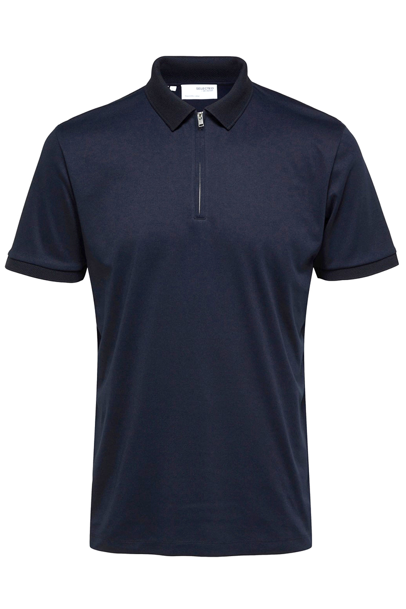 Heren polo korte mouw blauw