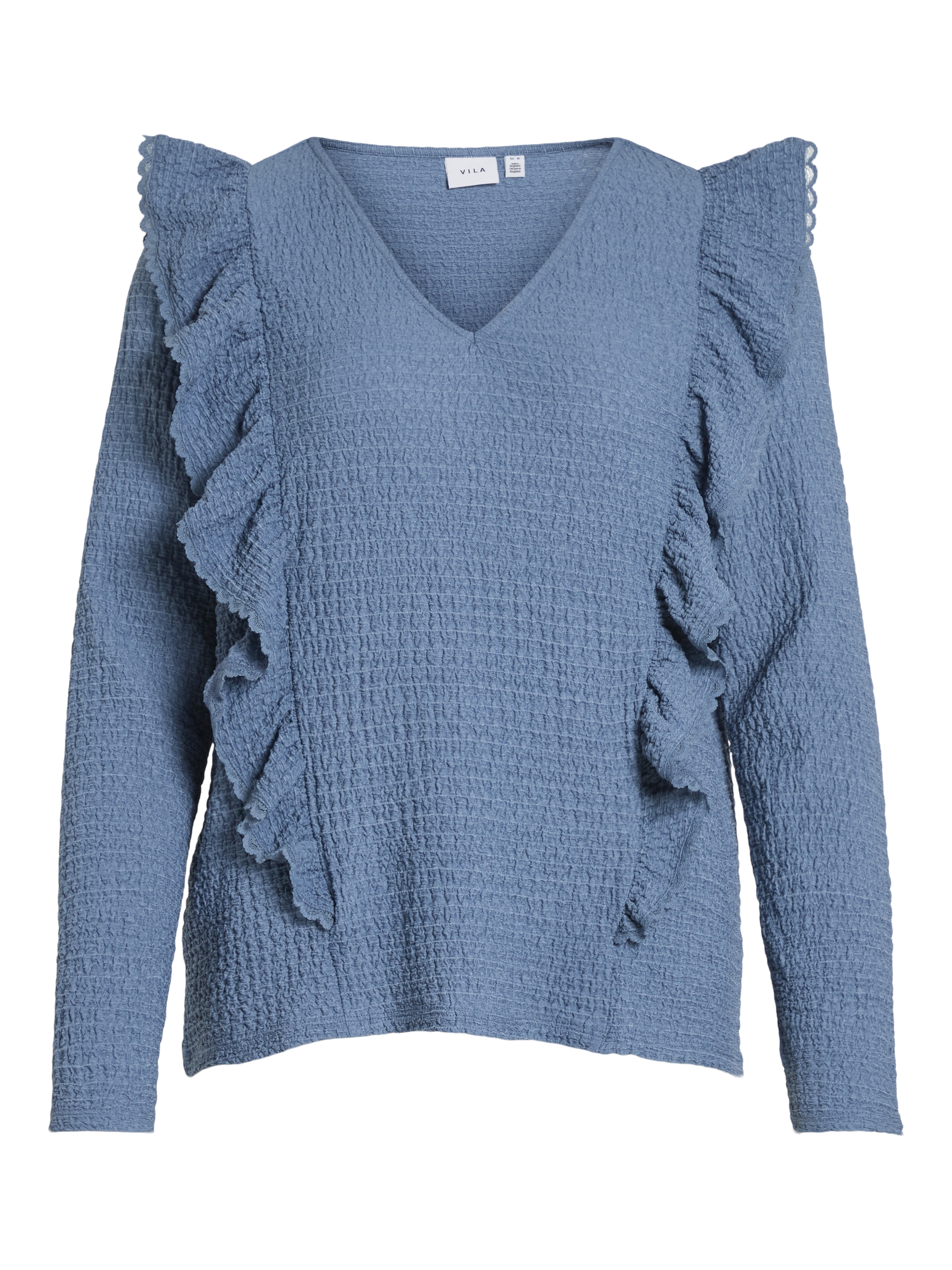 Dames blouse lange mouw blauw