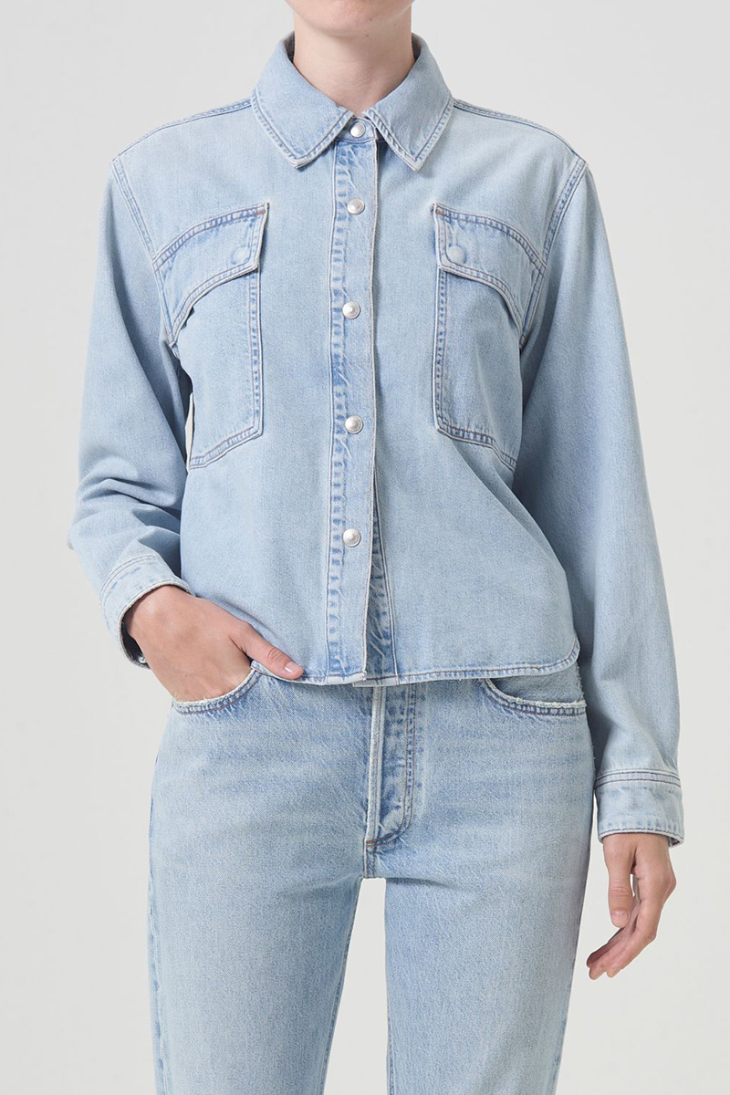 Dames blouse lange mouw blauw