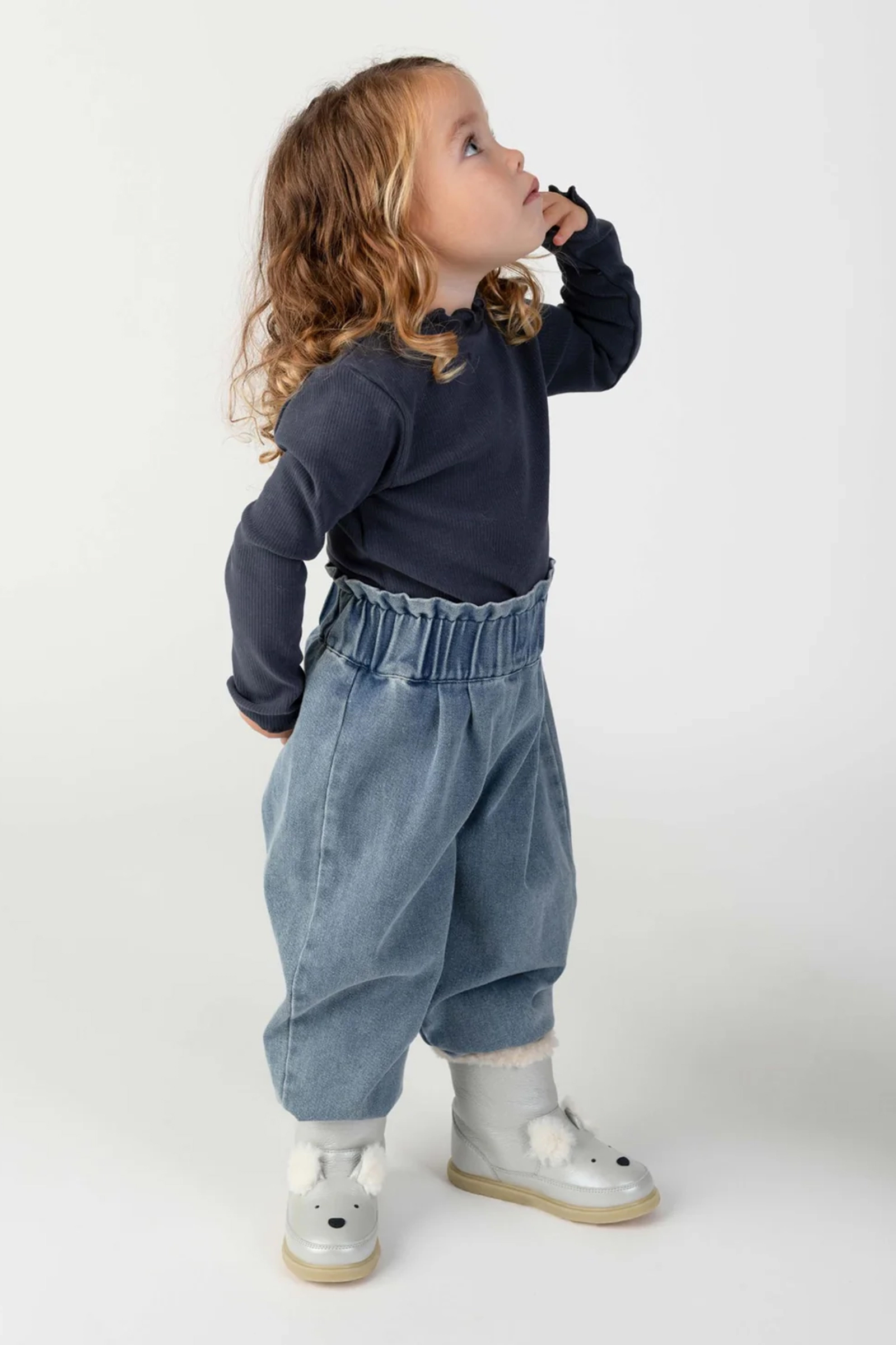 Meisjes t-shirt lange mouw blauw
