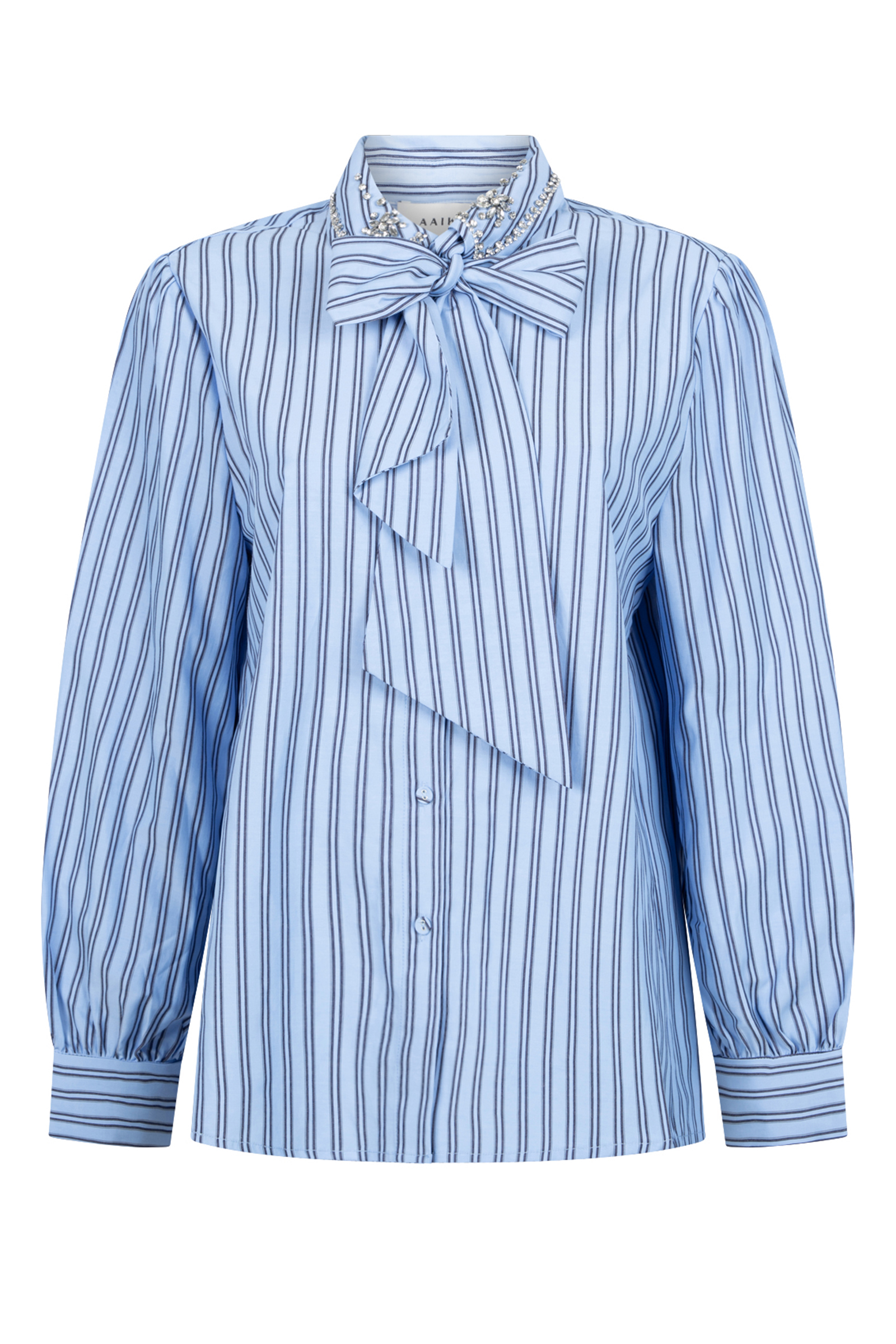 Dames blouse lange mouw blauw