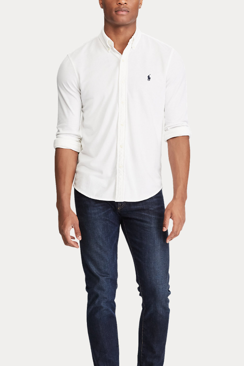 Heren overhemd lm casual wit