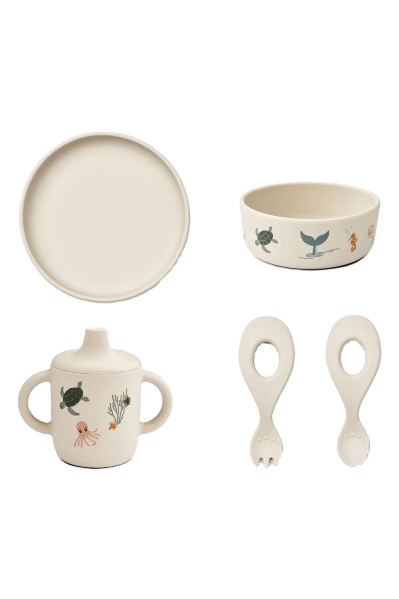 Liewood Ryle printed tableware set Ecru-1 1