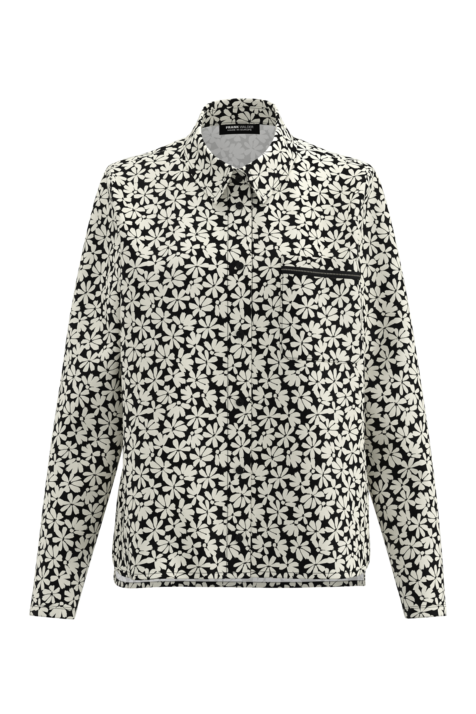 Dames blouse lange mouw zwart