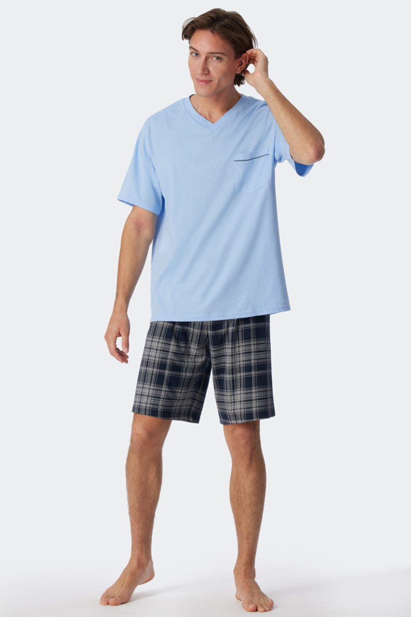 Nachtmode heren pyjama blauw