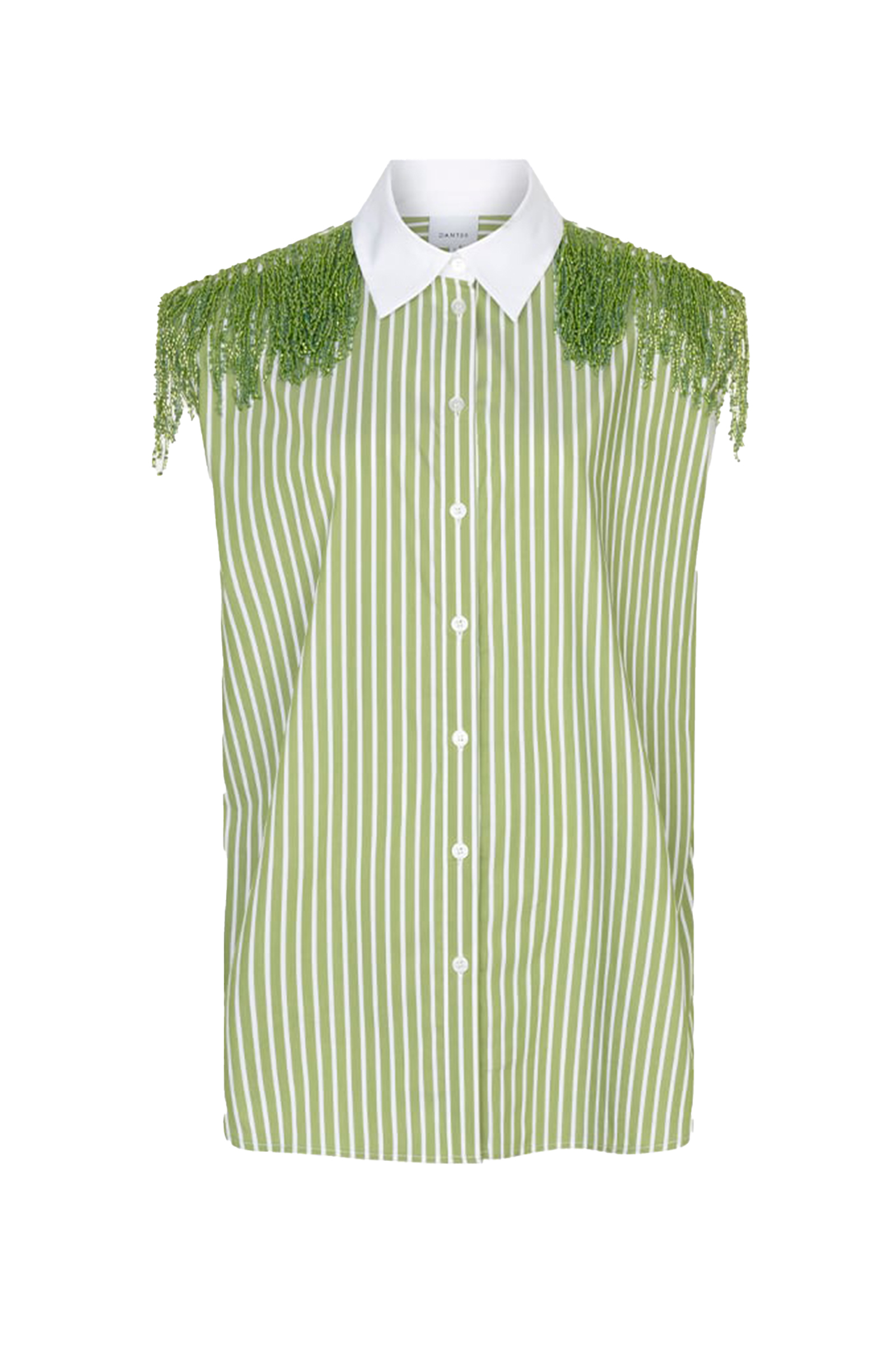 Dames blouse mouwloos groen