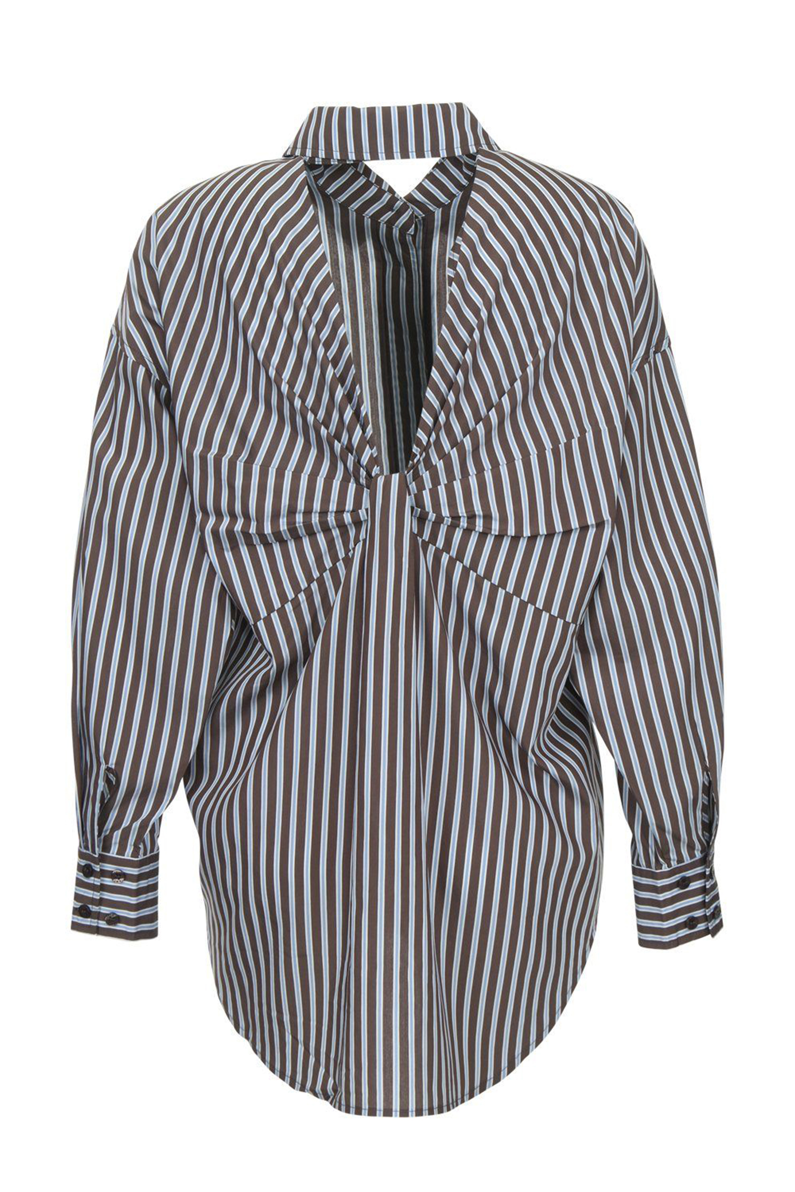 Dames blouse lange mouw bruin