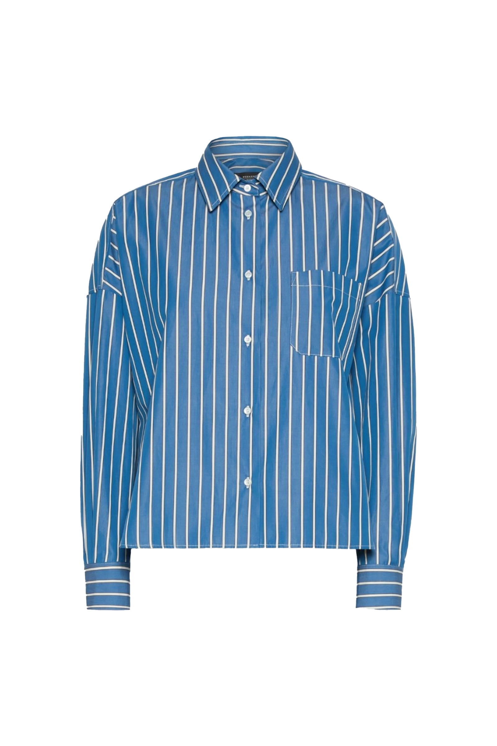 Dames blouse lange mouw blauw