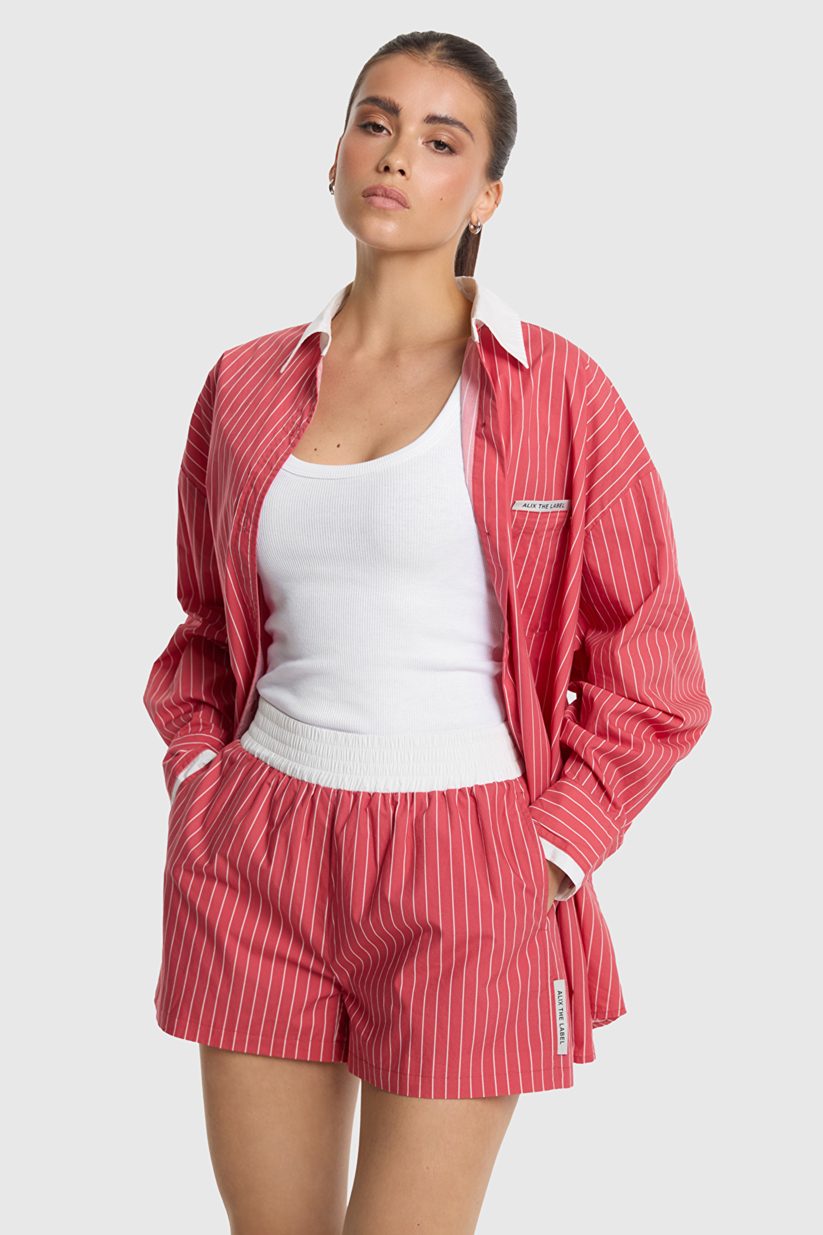 Dames short rood