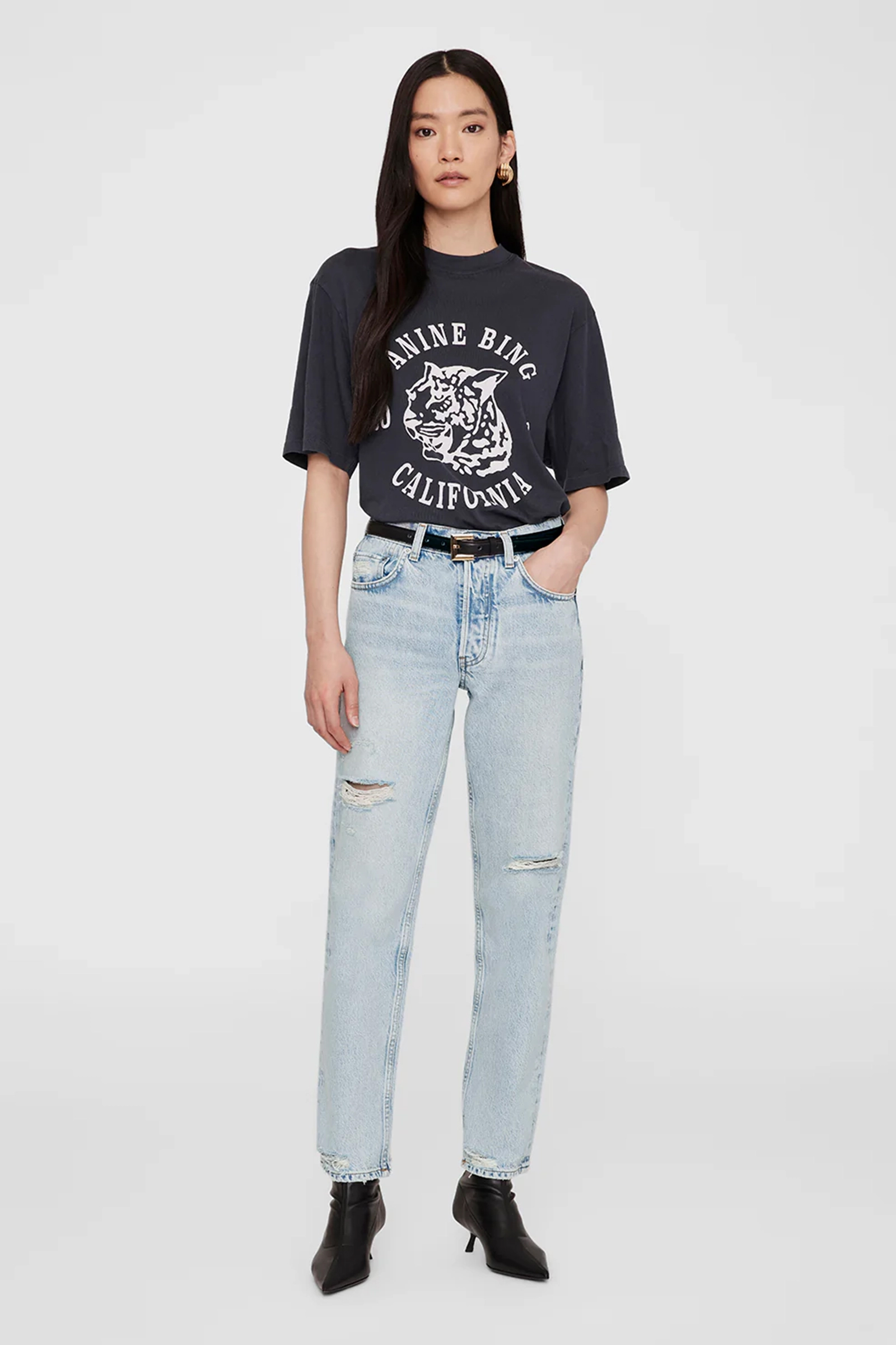 Dames t-shirt korte mouw zwart
