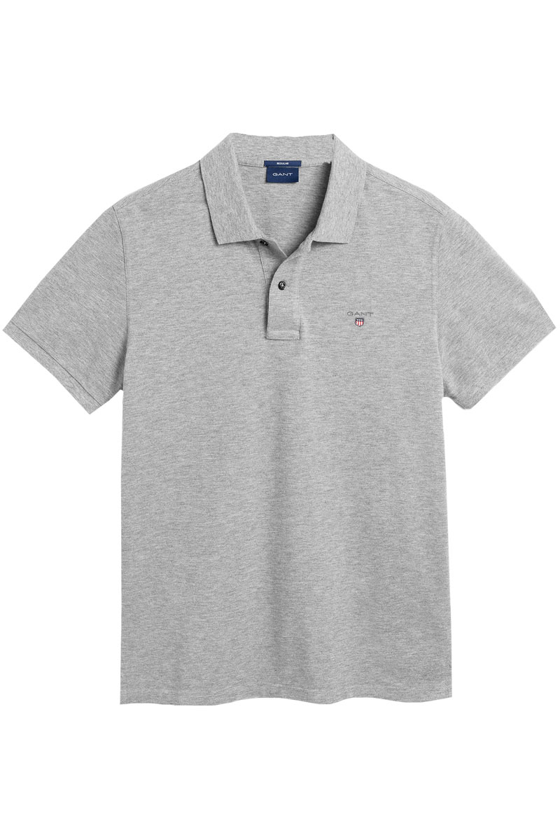 Heren polo korte mouw grijs