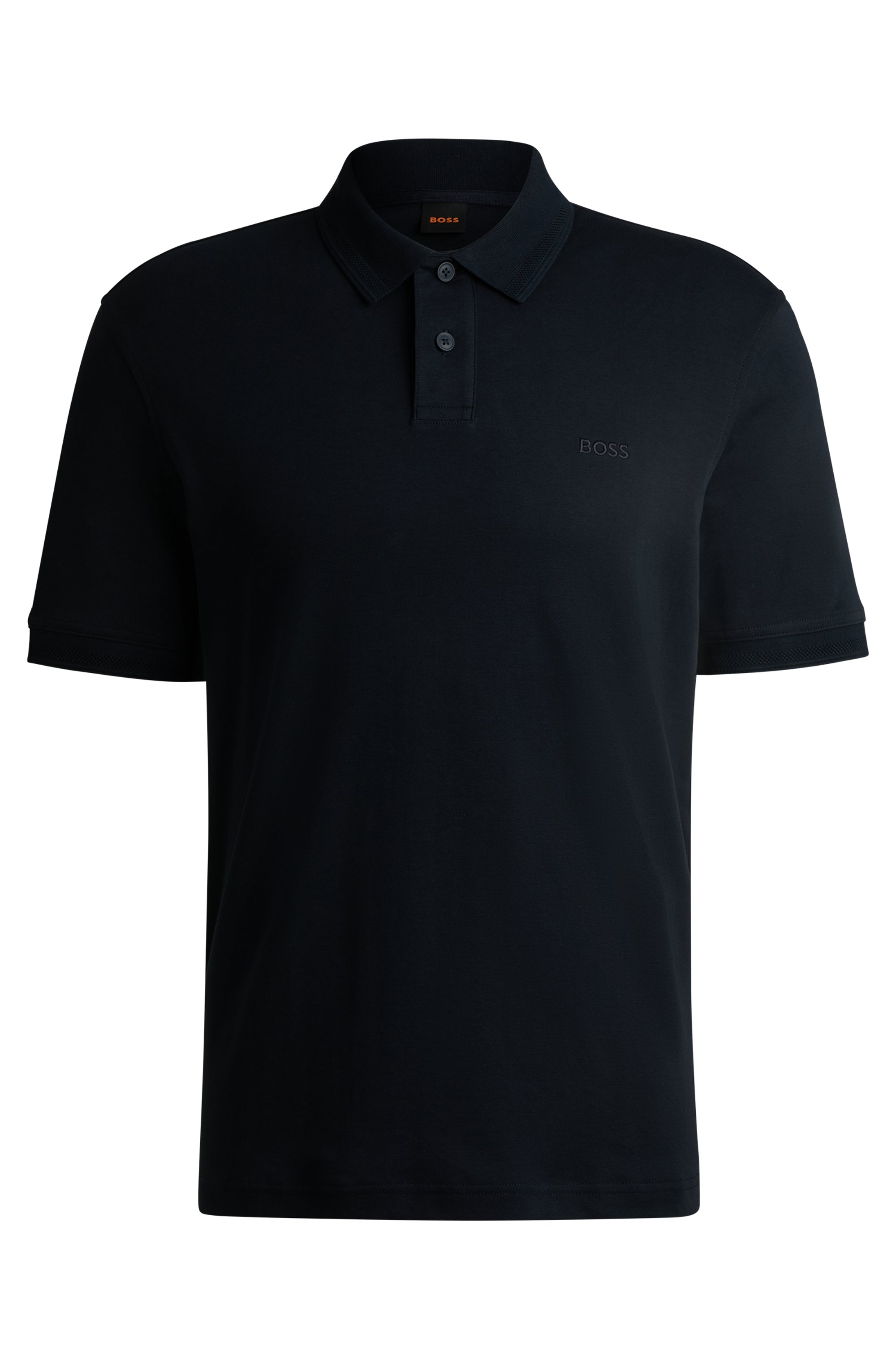 Heren polo korte mouw blauw