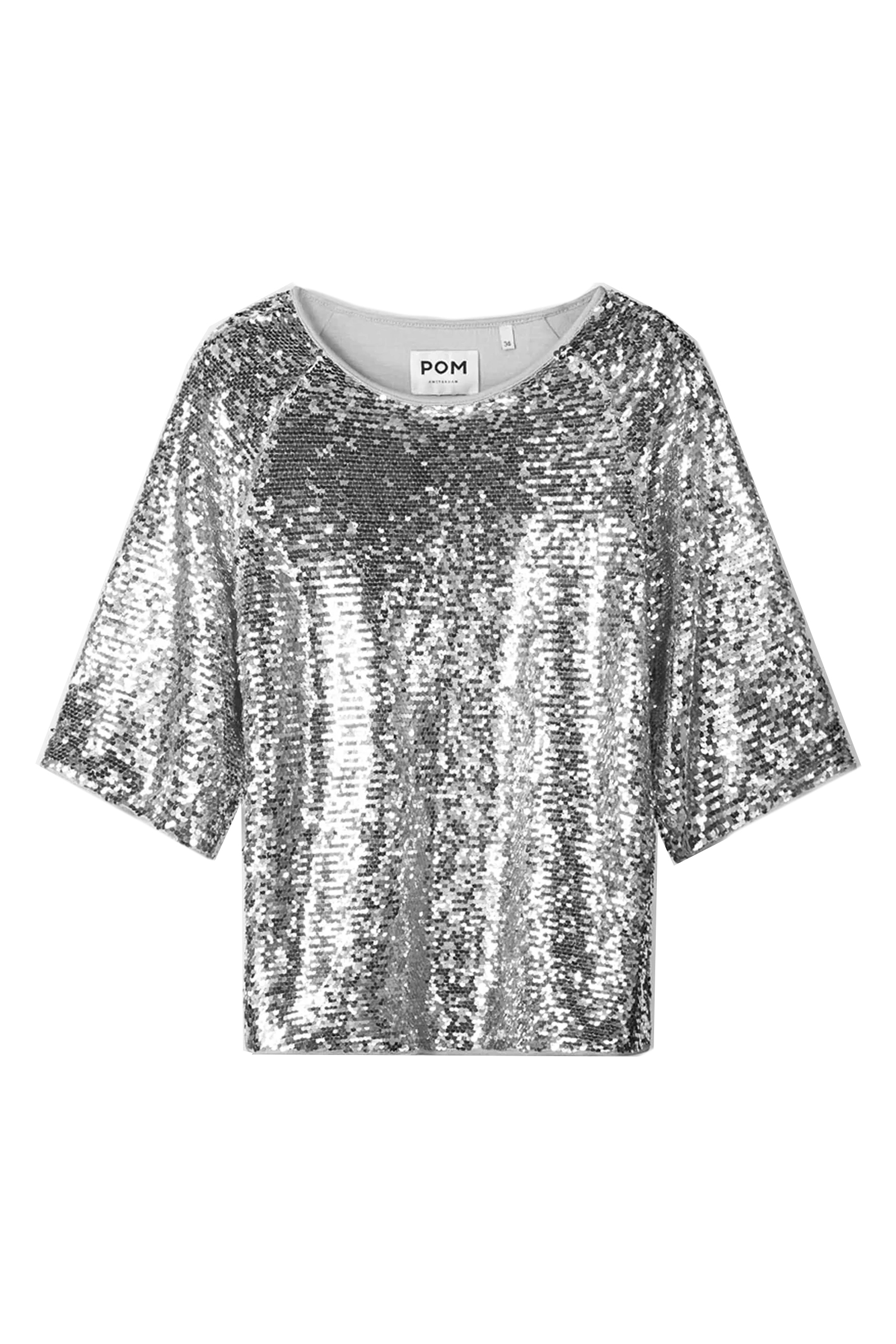 Dames blouse korte mouw grijs