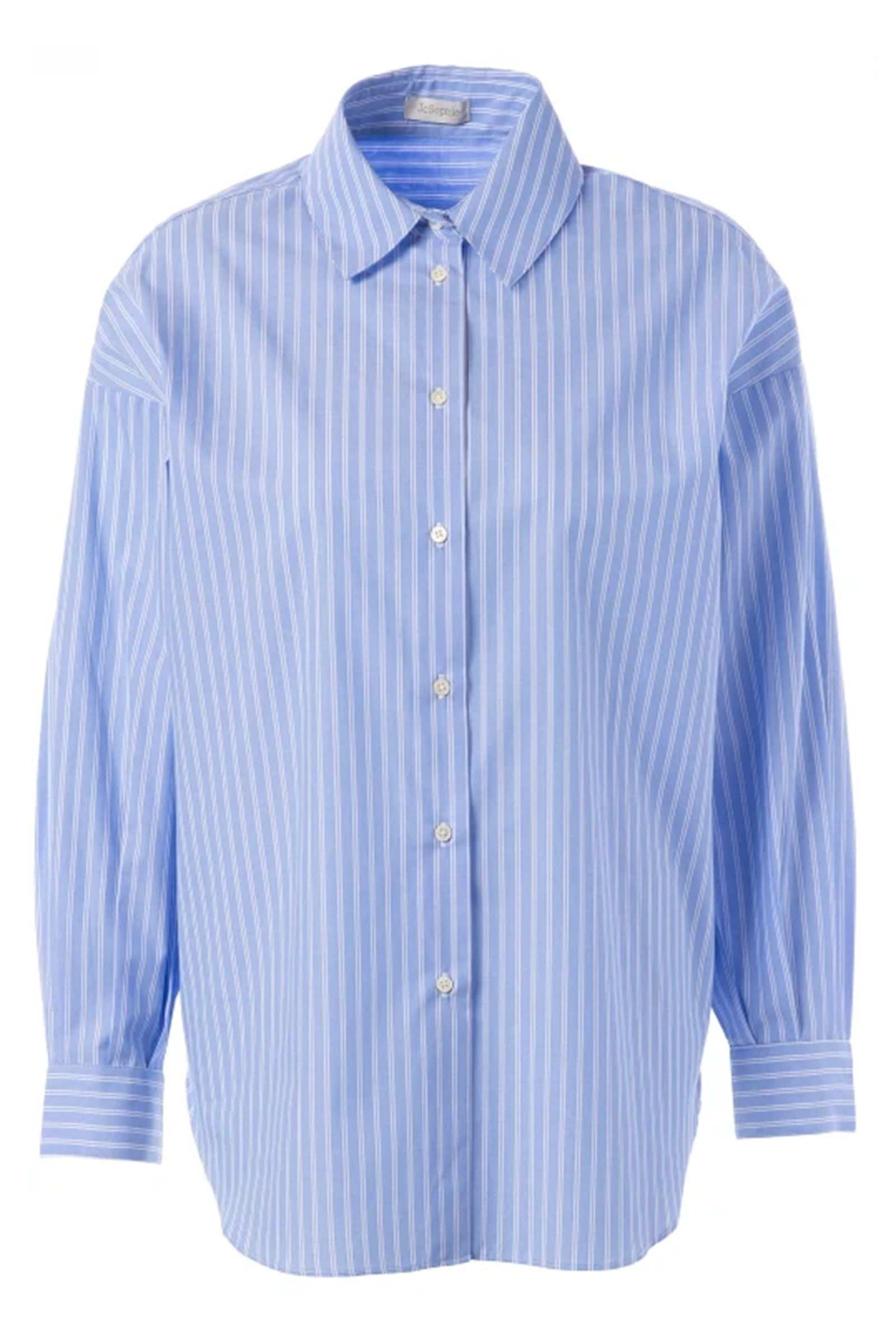 Dames blouse lange mouw blauw